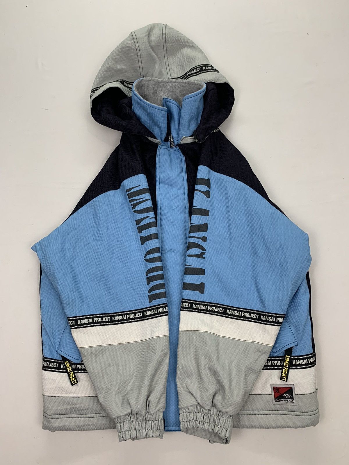 Japanese Brand × Kansai Yamamoto Rare!! Vintage 90s Kansai Project Block Colour Bomber Jacket Size US M / EU 48-50 / 2 - 7 Thumbnail