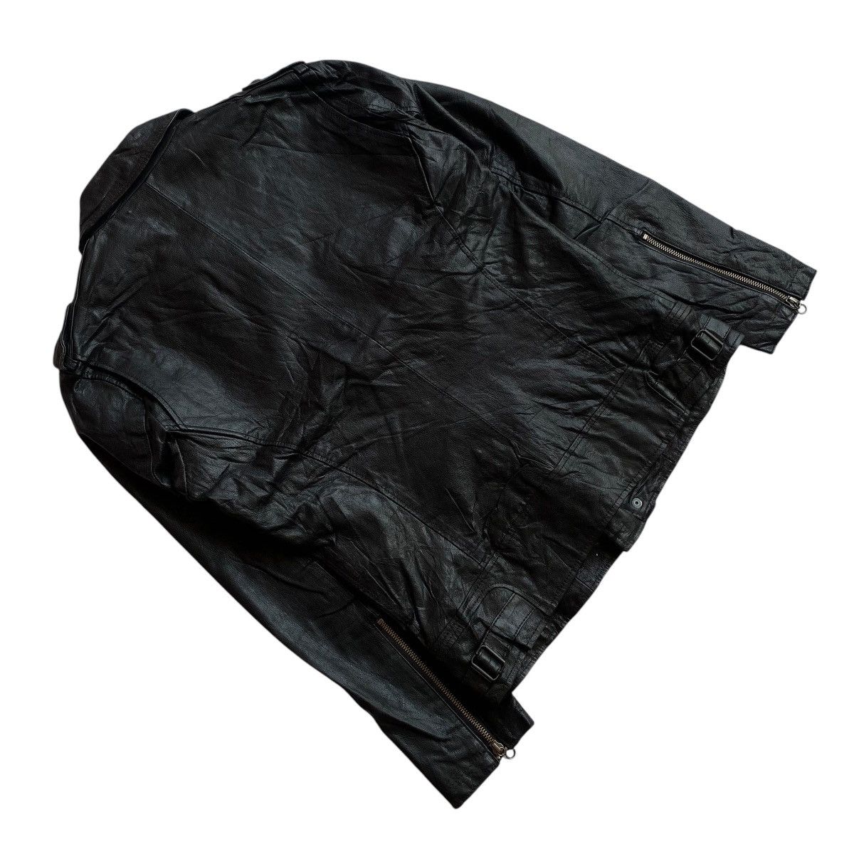 Issey Miyake × Tete Homme Issey Miyake Tete Homme Bikers Multipocket Leather Jacket Size US M / EU 48-50 / 2 - 7 Thumbnail