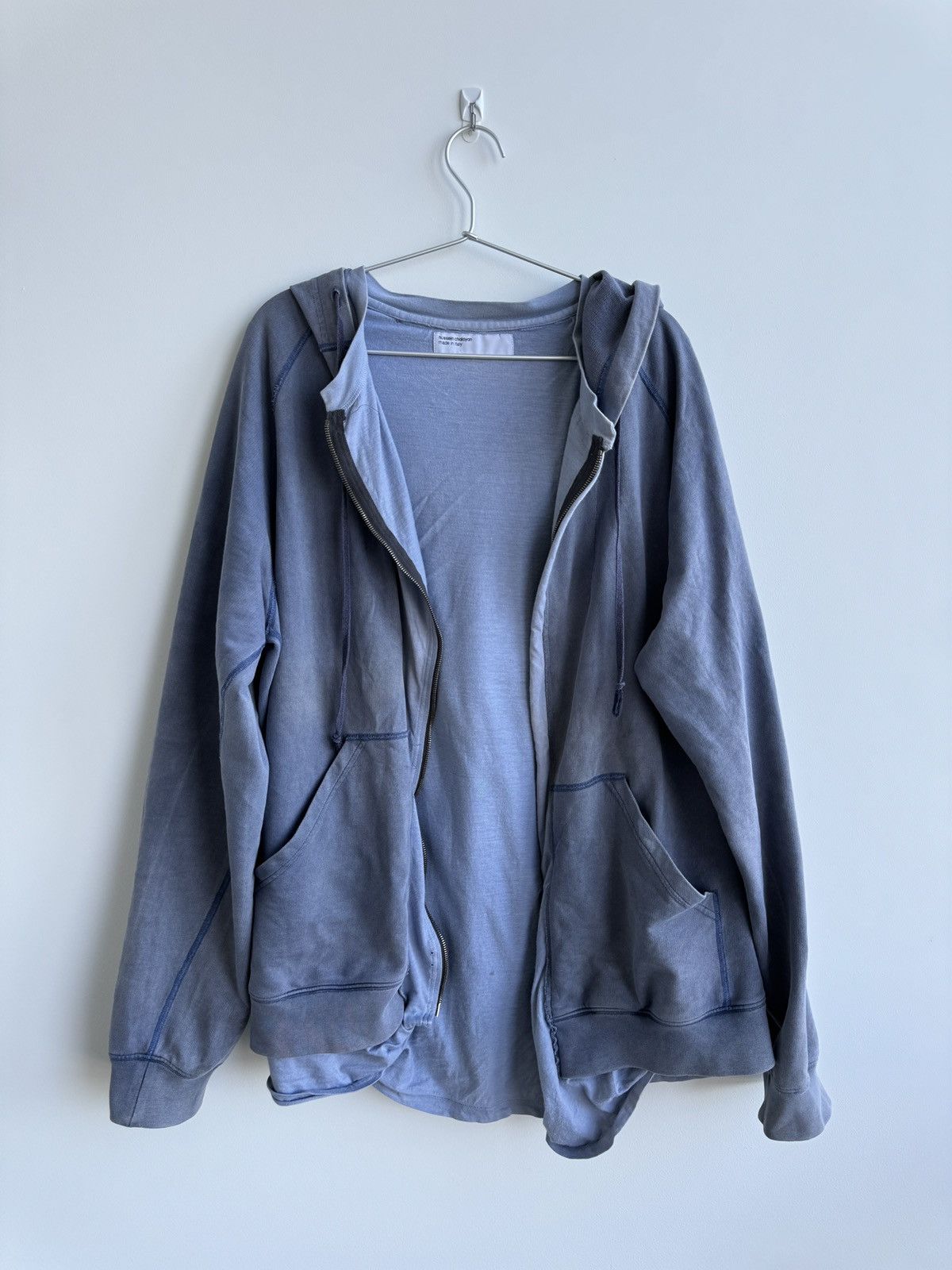 image of Hussein Chalayan Ss04 Hoodie in Blue, Men's (Size Medium)