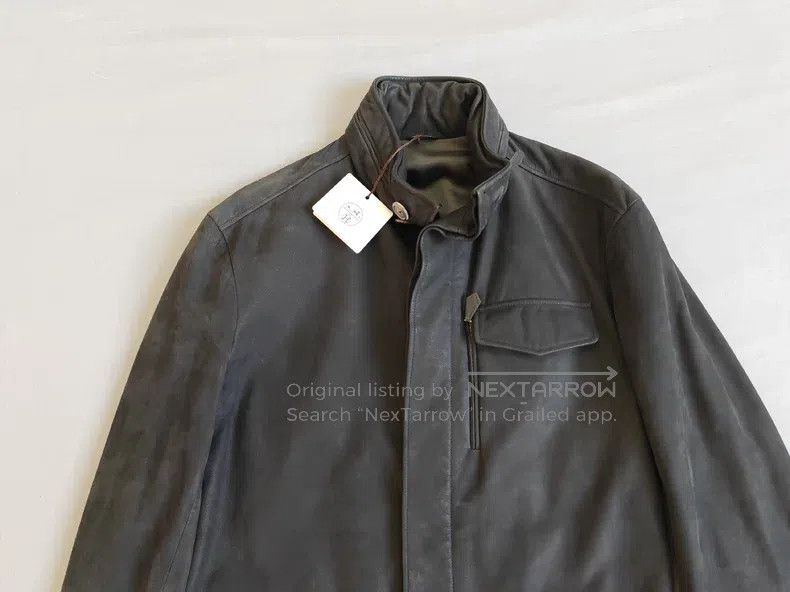 Hermes Hermes Dark Gray Sandpapered Leather Vintage Texture Hunti Size US M / EU 48-50 / 2 - 2 Thumbnail