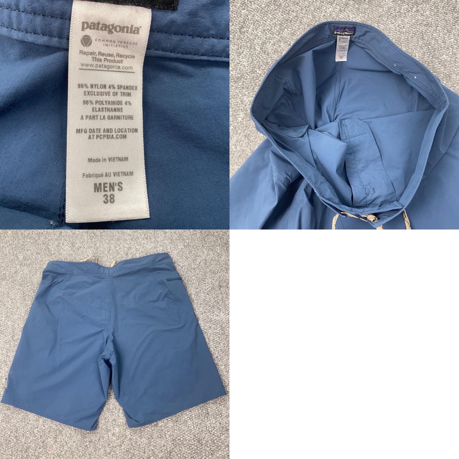 Patagonia Patagonia Board Shorts Mens 38 Blue Drawstring Zip Pocket Swim Trunks Stretch Bottoms Size US 38 / EU 54 - 8 Thumbnail