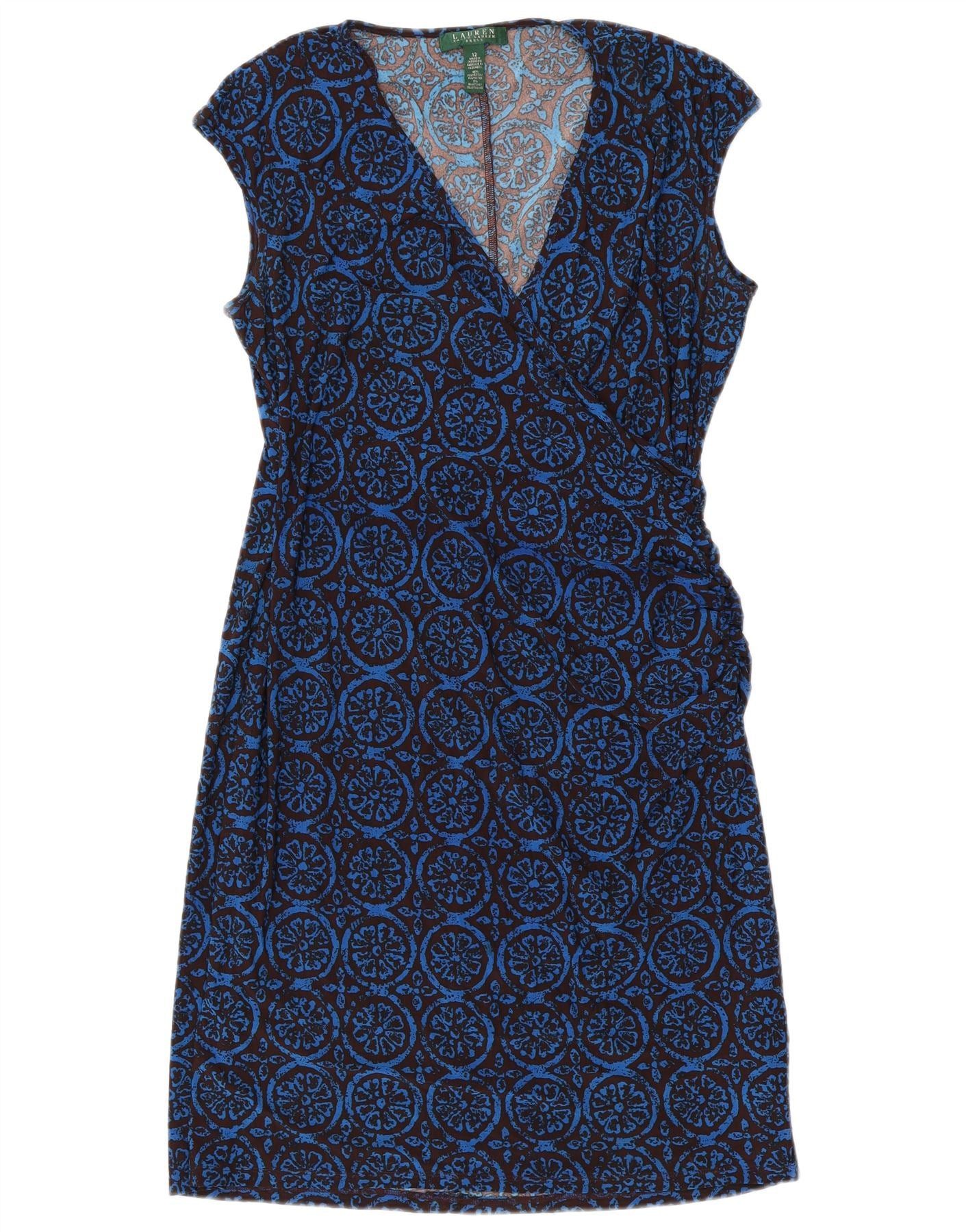 Ralph Lauren Womens Sleeveless Sheath Dress US 12 Large Blue Floral Size M / US 6-8 / IT 42-44 - 1 Thumbnail