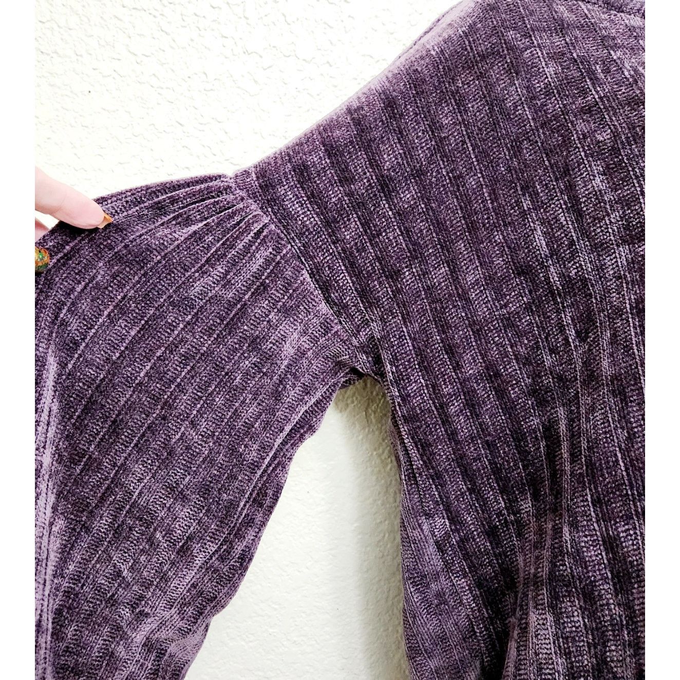 Other Hummingbird Purple Boat Neck Drop Shoulder Sweater Small Size S / US 4 / IT 40 - 2 Thumbnail