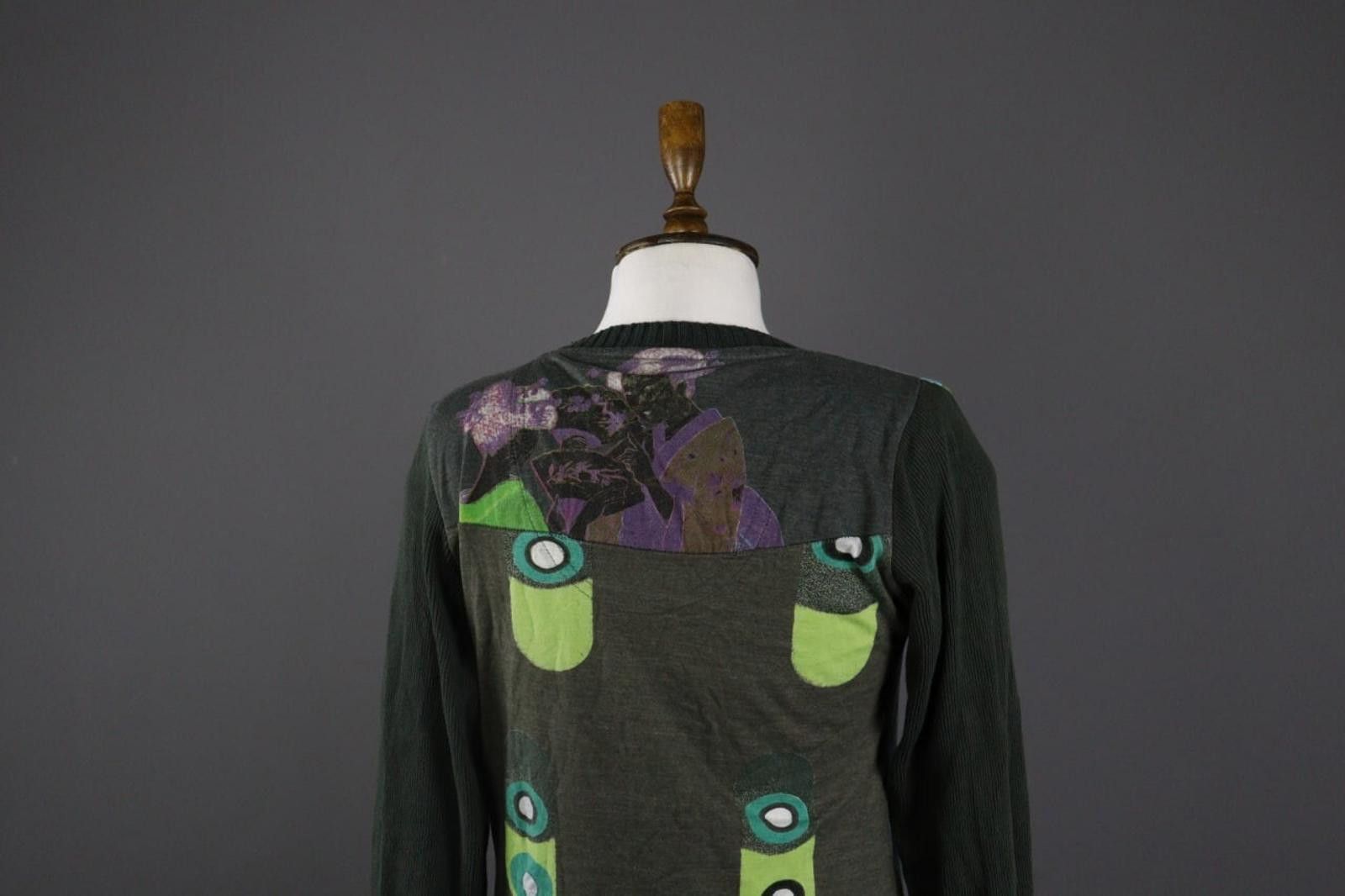 Desigual Desigual Multi Graphic Print Scoop Beaded Pullover Shirt Top Size M / US 6-8 / IT 42-44 - 7 Thumbnail