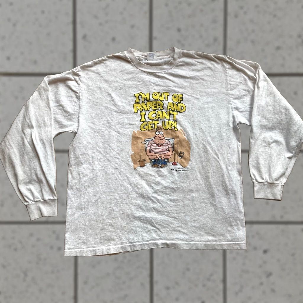 Vintage VINTAGE 90s Funny Cartoon Shirt Mens XL Long Sleeve Toilet Paper Bathroom Cummings Size US XL / EU 56 / 4 - 1 Thumbnail