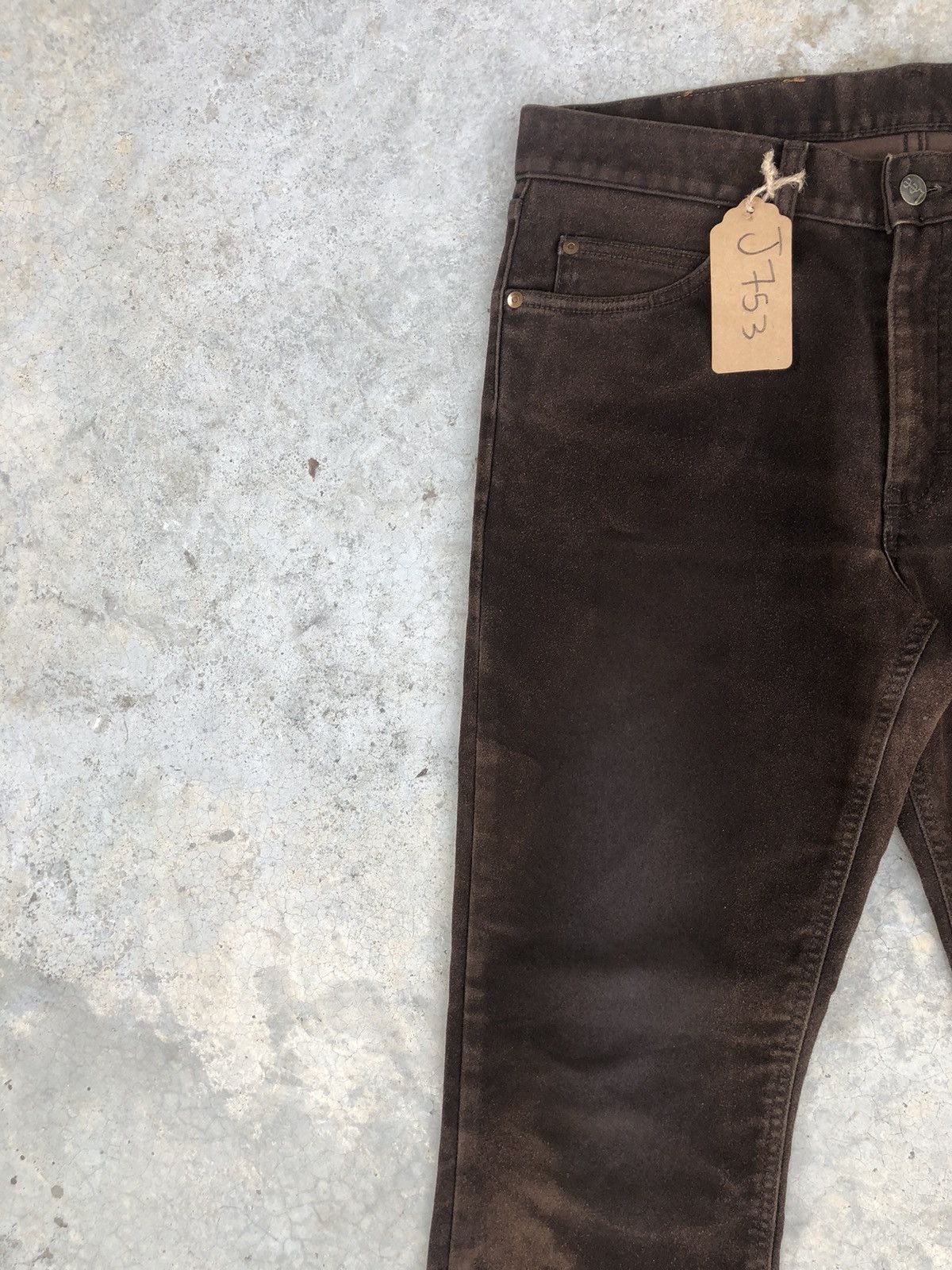 Lee Vintage Lee Flared Jeans Distressed Leather Cowhide Size US 34 / EU 50 - 4 Thumbnail