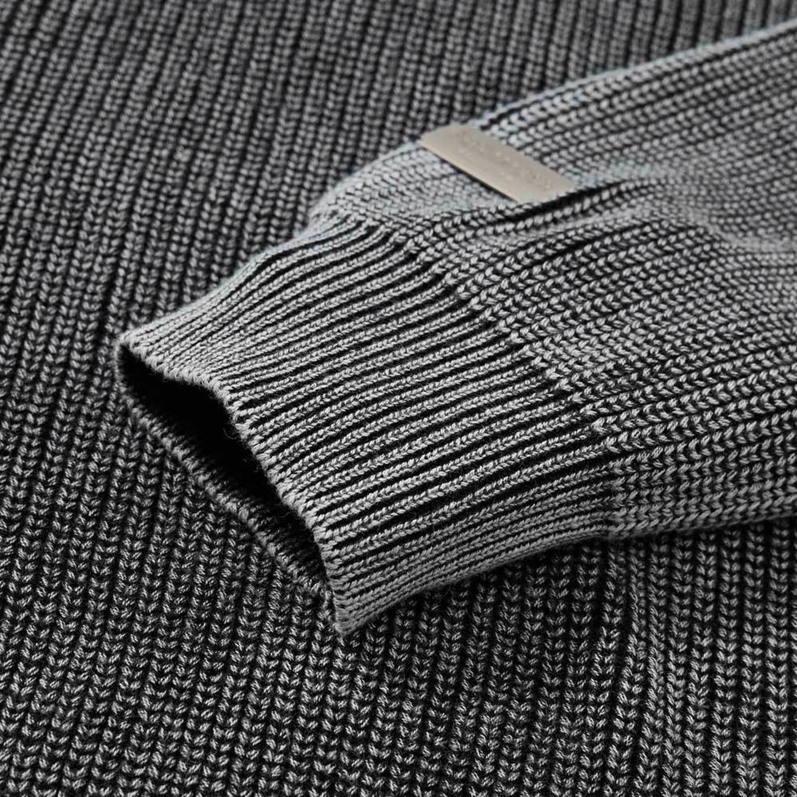 Japanese Brand Gray Ribbed Knit Hoodie Sweater, Casual Men's Pullover Size US M / EU 48-50 / 2 - 4 Thumbnail