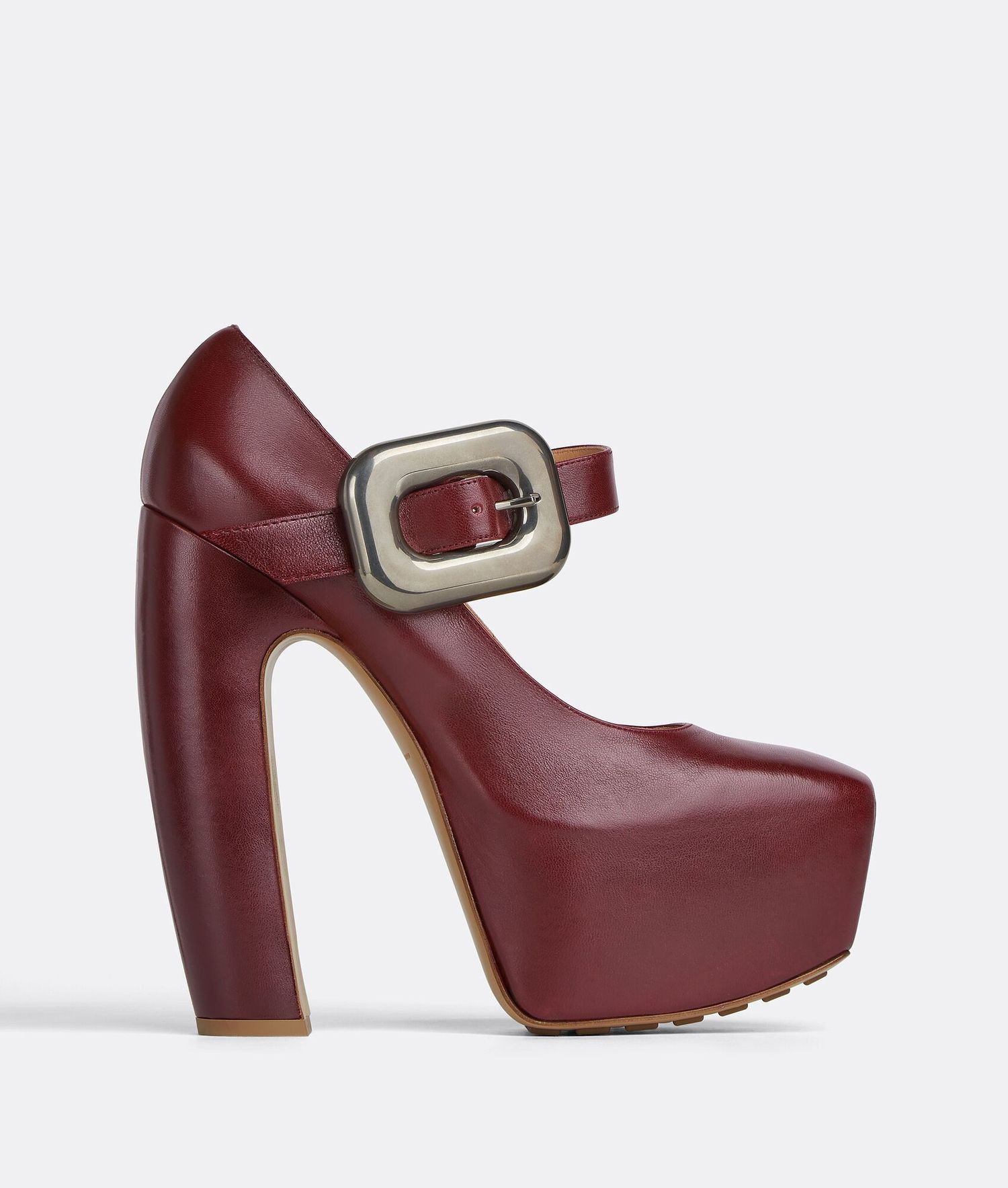 Bottega Veneta Bottega Veneta Mostra Mary-Jane Pump with Buckle in burgundy Size US 8 / IT 38 - 1 Thumbnail