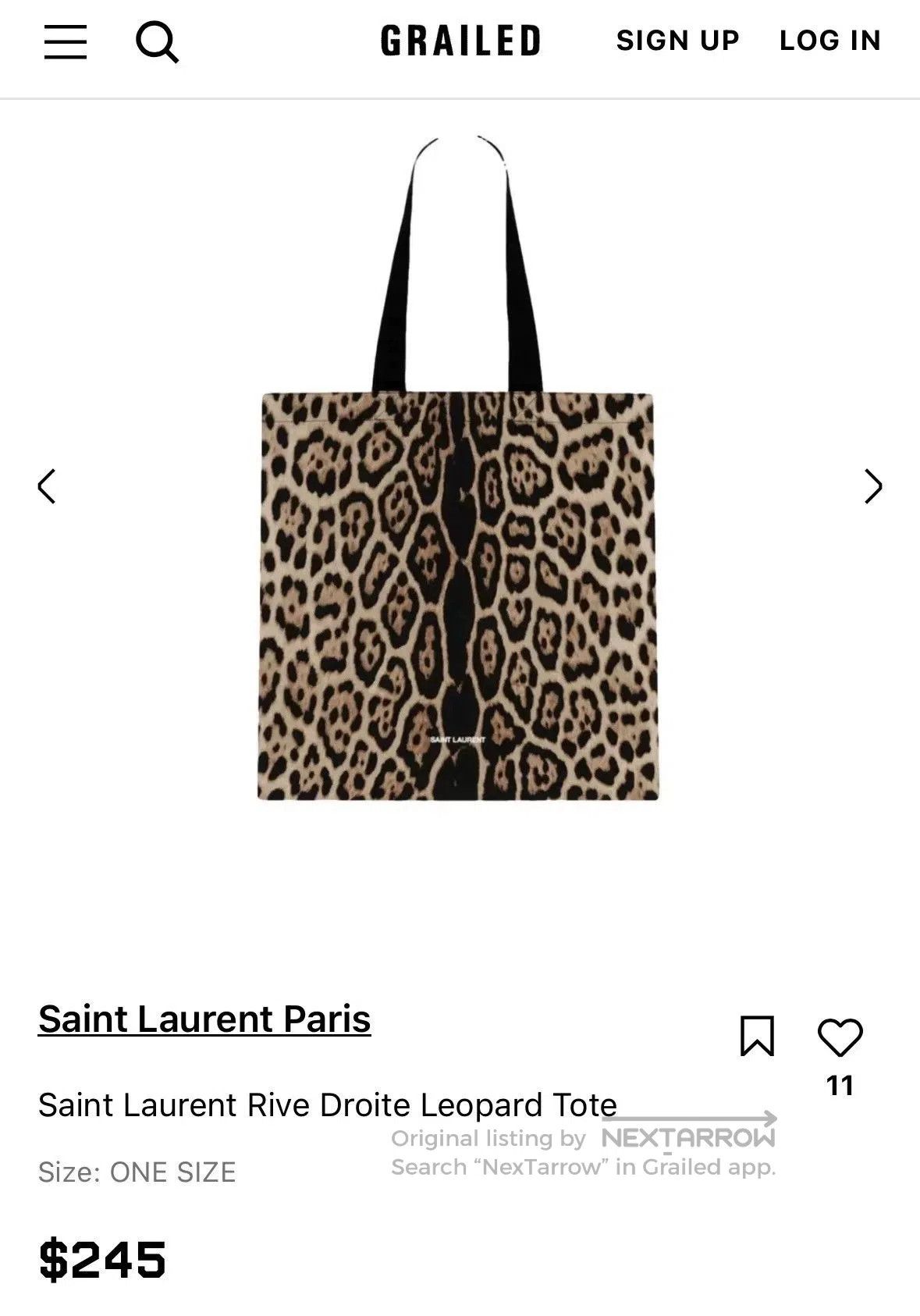 Saint Laurent Paris Saint Laurent Leopard Print Tote Bag. Size ONE SIZE - 6 Thumbnail