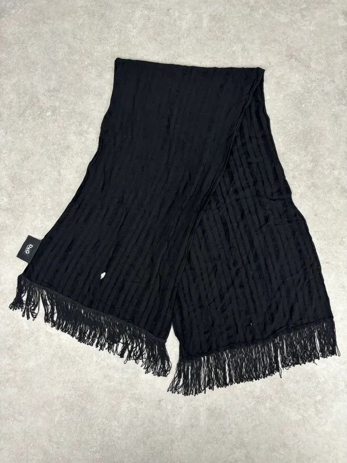 Dolce & Gabbana 2000s Dolce & Gabbana Black Premium Scarf Size ONE SIZE - 4 Thumbnail