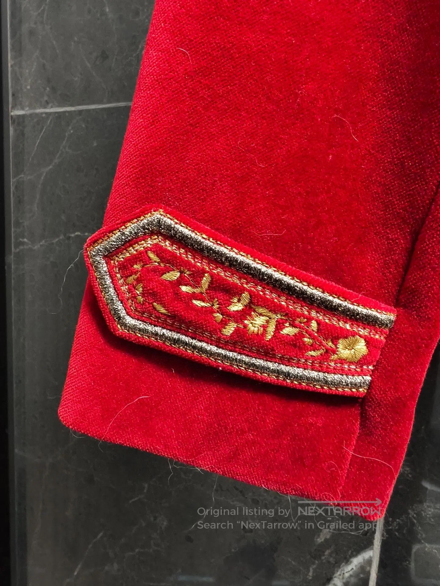 Saint Laurent Paris Saint Laurent Red Velvet Jacket. Size S / US 4 / IT 40 - 4 Thumbnail