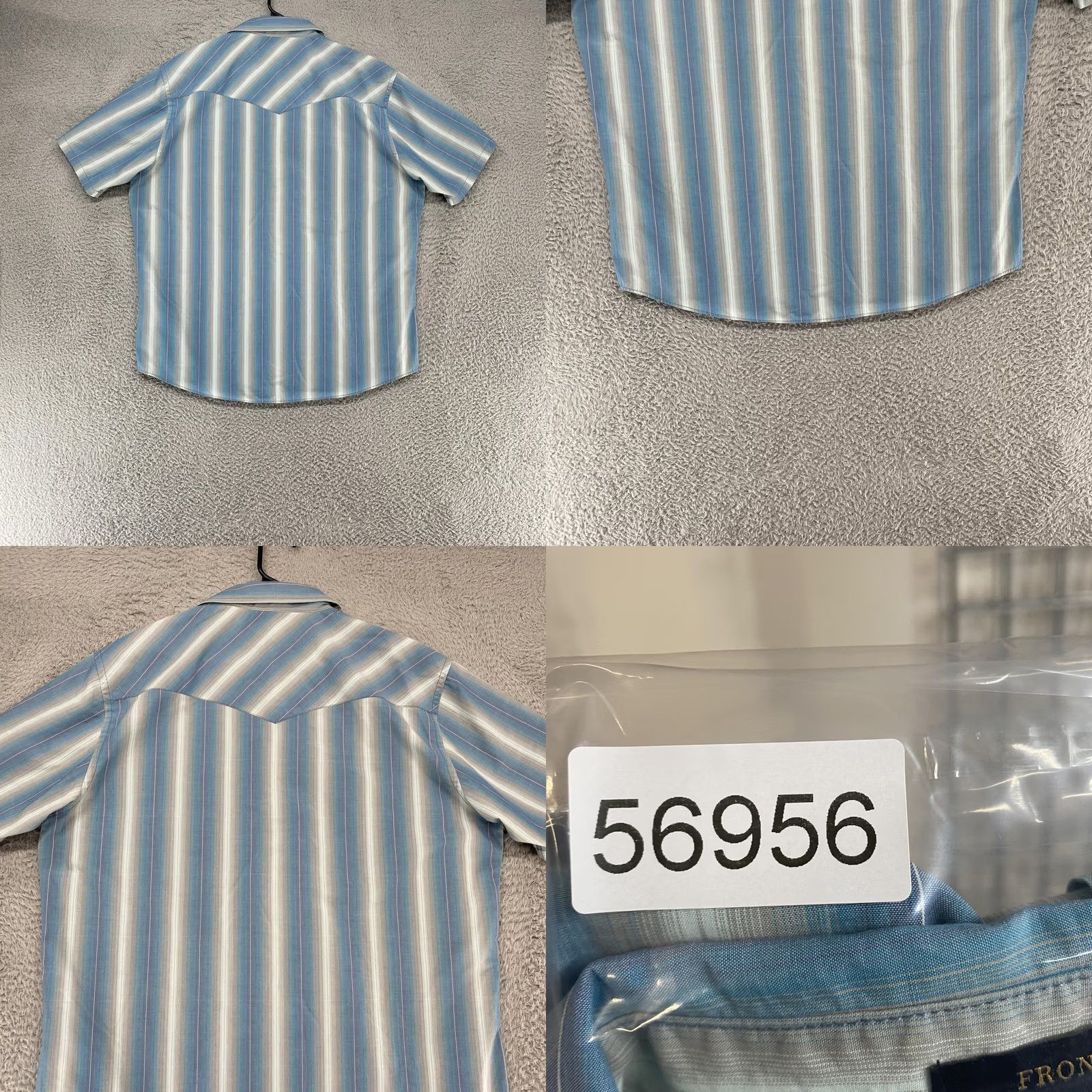 Pendleton Pendleton Frontier Shirt Mens XL Blue Stripe Western Snap Front Short Sleeve Shirt Size US XL / EU 56 / 4 - 8 Thumbnail