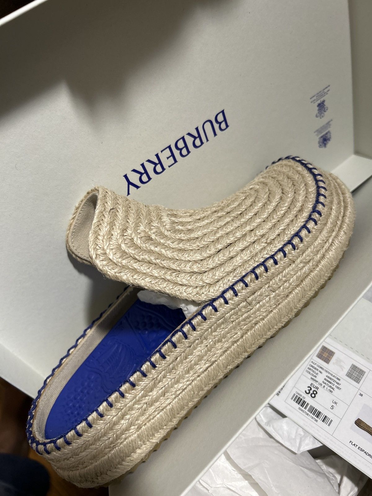 Burberry Cord Woven Clogs In Natural Size US 8 / IT 38 - 3 Thumbnail