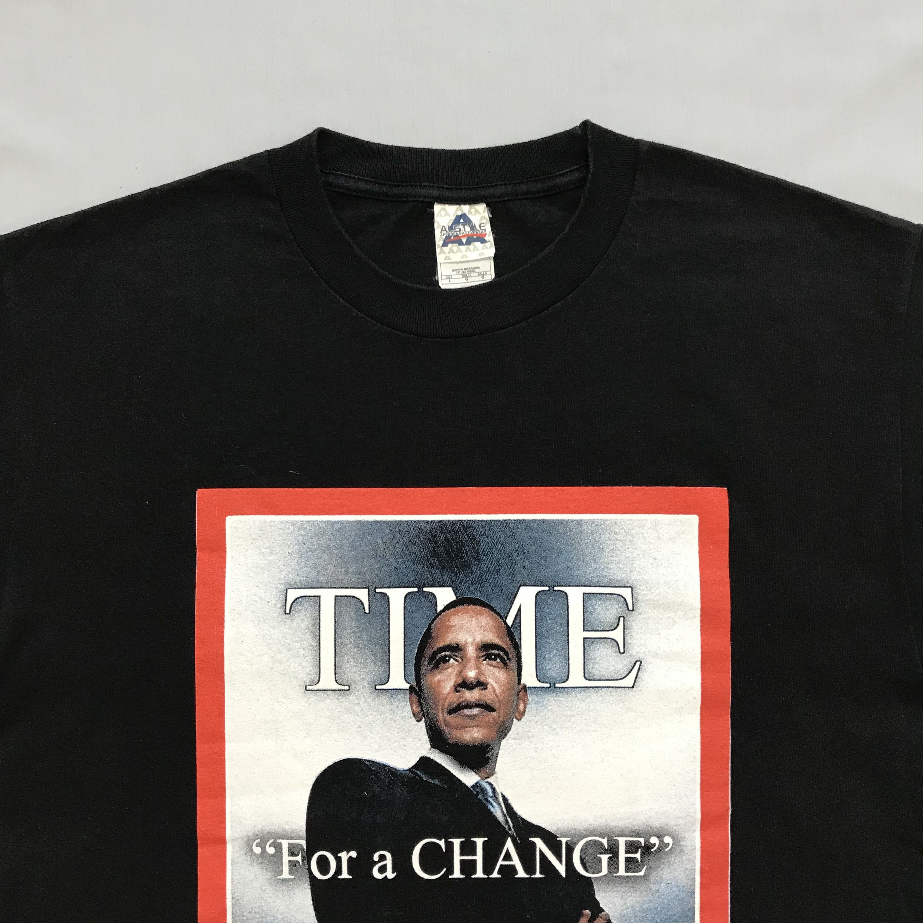 Band Tees BARACK OBAMA 2008 Vintage T-Shirt Tee TIME President uSA Size US L / EU 52-54 / 3 - 3 Thumbnail