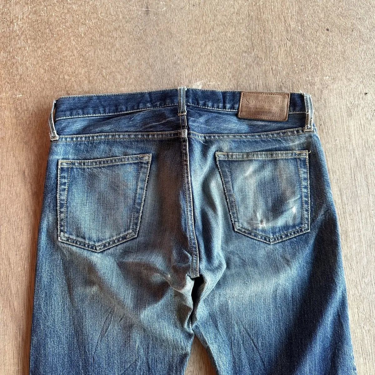 Japanese Brand W31 L32 🔥 DISTRESSED DENIM VINTAGE STOOGE&CO. JEANS PANTS Size US 31 - 15 Thumbnail
