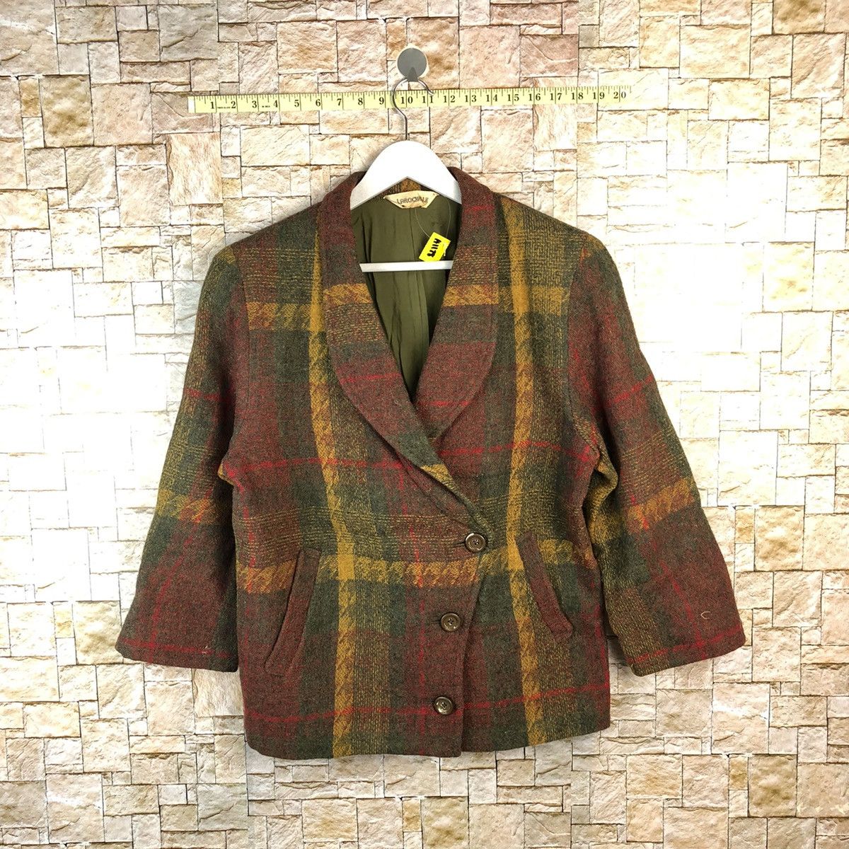 Japanese Brand Larochelle vintage Brown Tweed Blazer #A1178 Size US M / EU 48-50 / 2 - 1 Thumbnail