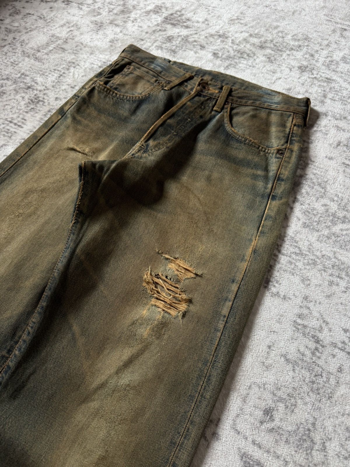 Kapital Edwin 505 OG Type 1 Baggy Loose Mud Wash Jeans Size US 29 - 8 Thumbnail