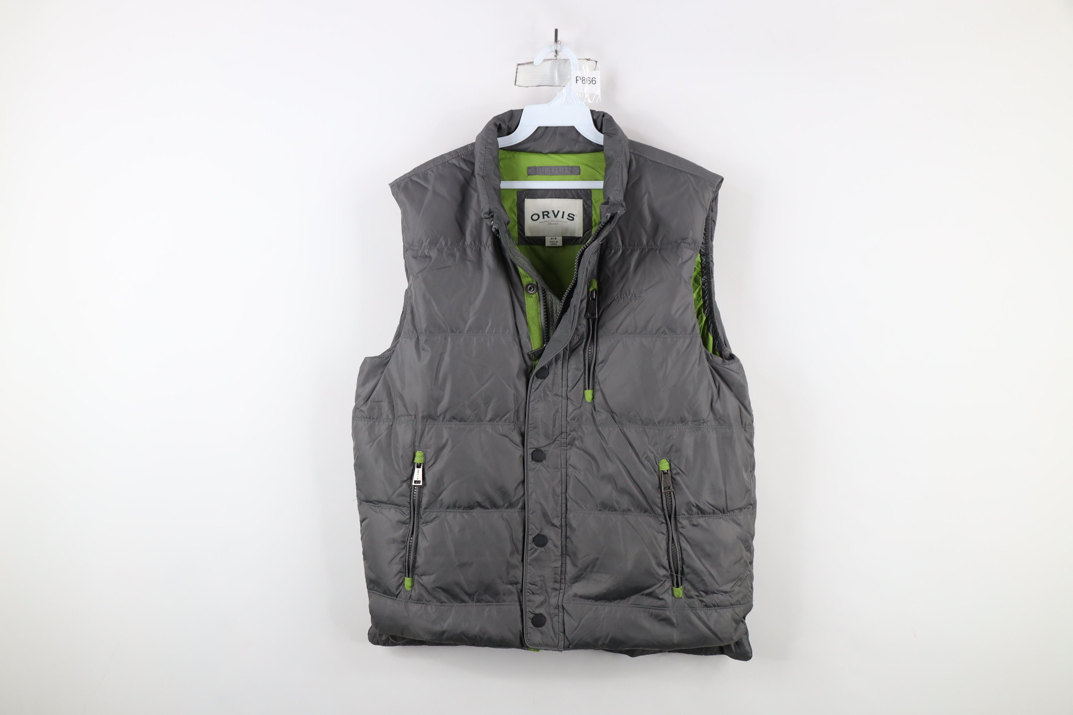 Orvis Spell Out Duck Down Insulated Puffer Vest Jacket Gray