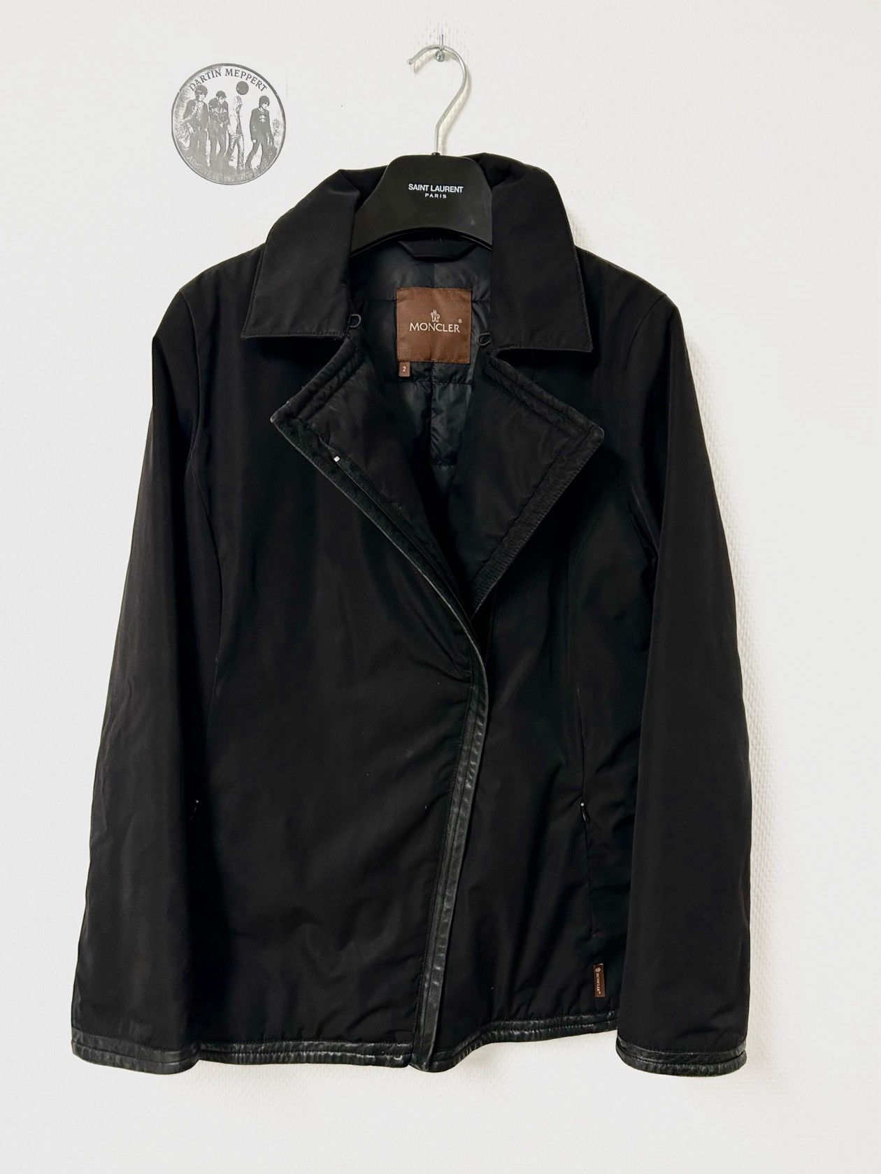 Moncler 2006 Leather Detailed Biker Jacket Size US M / EU 48-50 / 2 - 1 Thumbnail