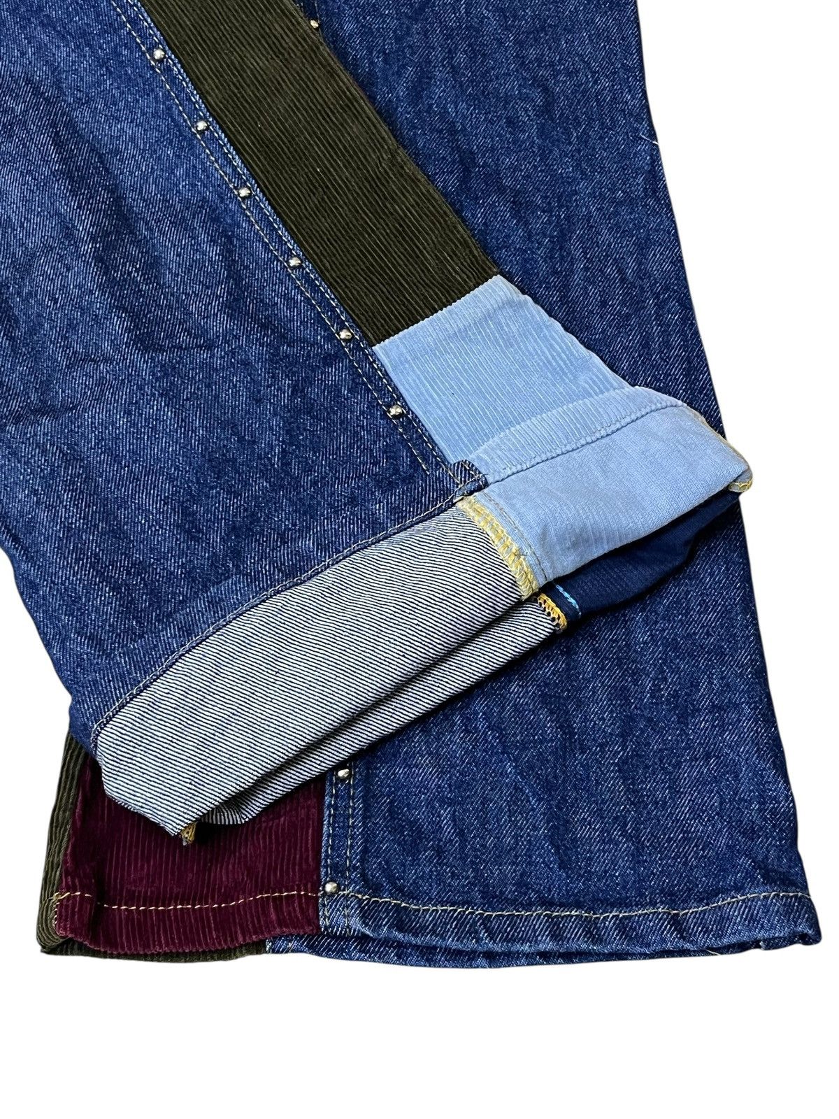 Japanese Brand sick🔥BEBE x KOSIUKO corduroy patchwork & bead flared jeans Size US 34 / EU 50 - 15 Thumbnail