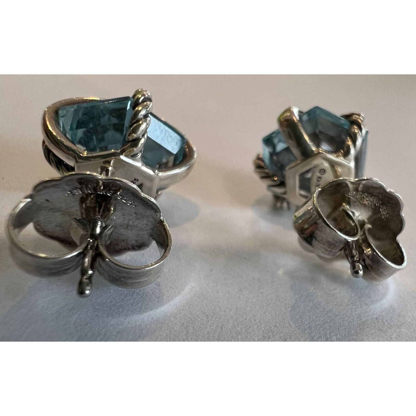 David Yurman David Yurman 10mm Topaz and Diamonds 925 earring Size ONE SIZE - 5 Thumbnail