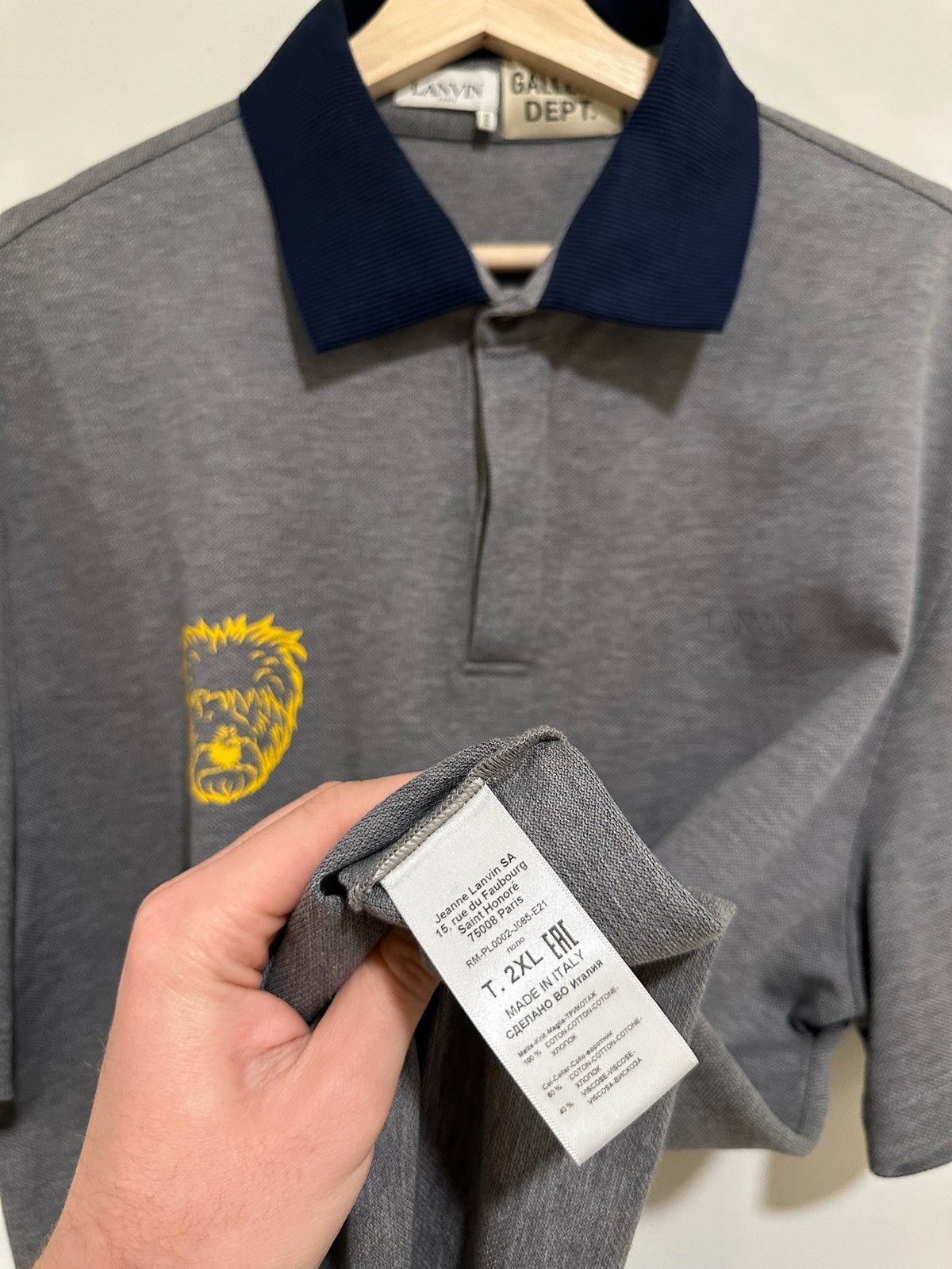 Gallery Dept. × Lanvin Lanvin x Gallery Dept. French Text Polo Shirt Size US XXL / EU 58 / 5 - 4 Thumbnail
