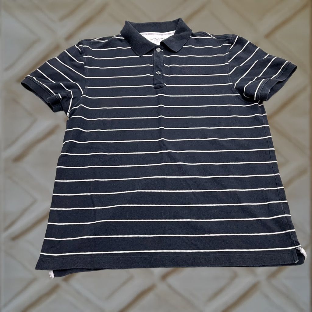 Banana Republic Banana Republic Polo Shirt Mens Large Navy Blue Striped Cotton Blend Short Sleeve Casual Top Size US L / EU 52-54 / 3 - 1 Thumbnail