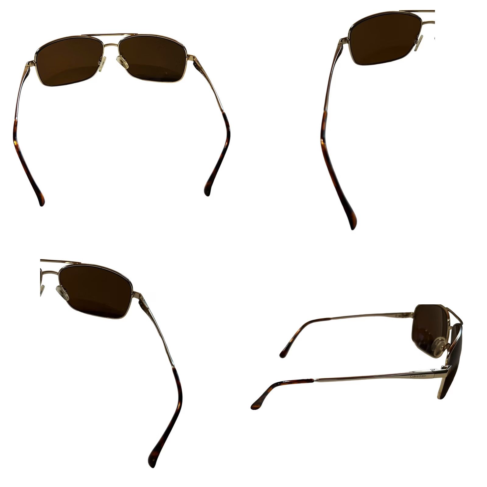 Calvin Klein Calvin Klein Sunglasses Unisex Aviator Frame Gold Full Rim R156S 718 UV400 Polarized Brown Lens Size ONE SIZE - 9 Thumbnail