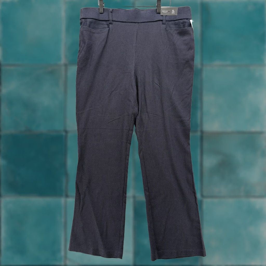 Vintage Maurices Boot Cut Bengaline Pants Womens XL Short Blue Geometric Stretch NWT Size 40" / US 18 - 1 Thumbnail