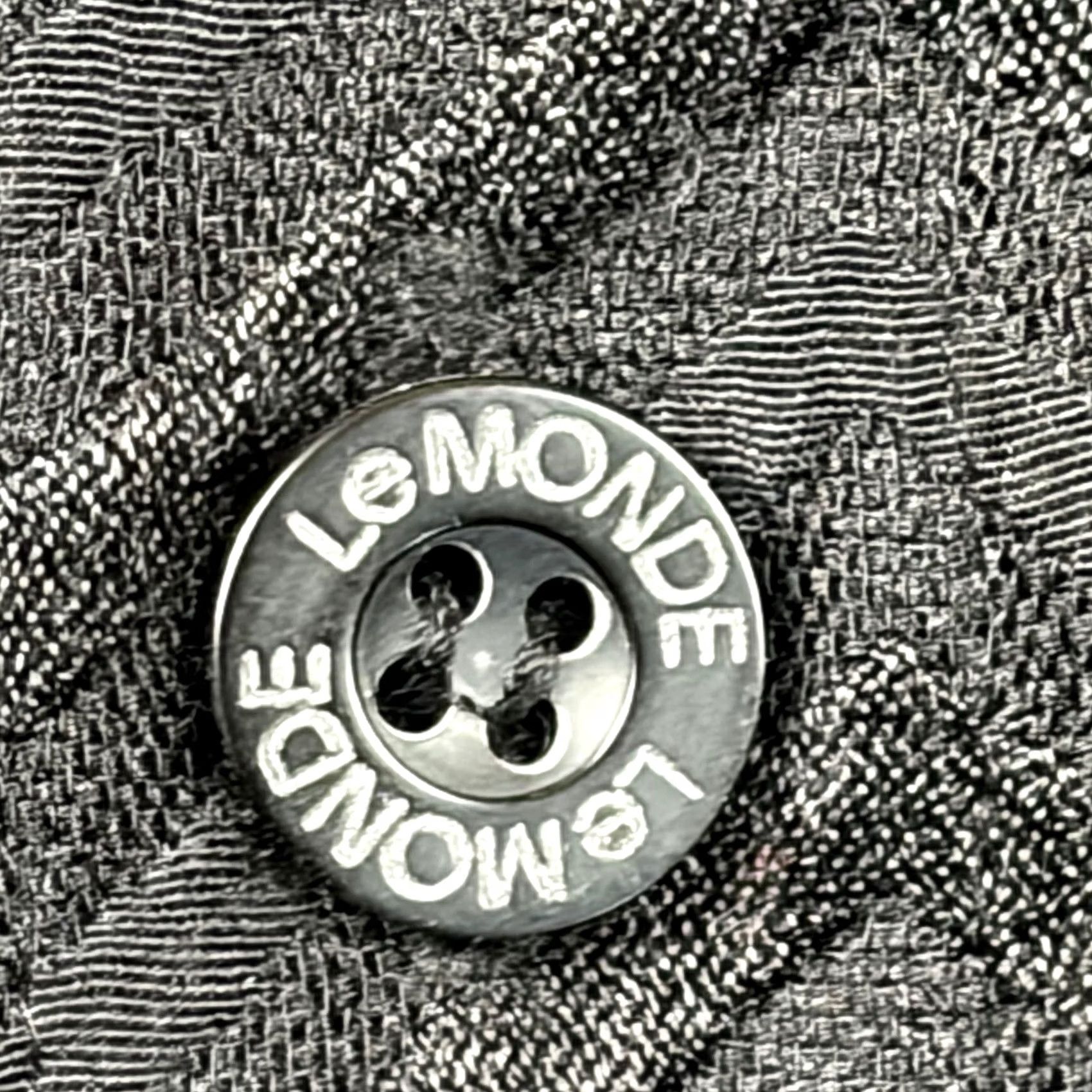 Vintage Le Monde Homme Couture XL Black Textured Chevron Button Down Shirt Long Sleeve Size US XL / EU 56 / 4 - 4 Thumbnail
