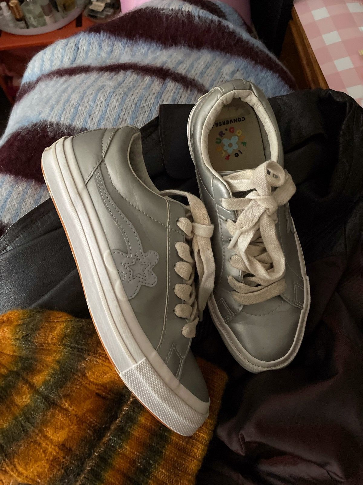 Converse × Golf le Fleur Converse x Golf Le Fleur silver/reflective skateboard shoes Size US 5.5 / IT 35.5 - 2 Thumbnail