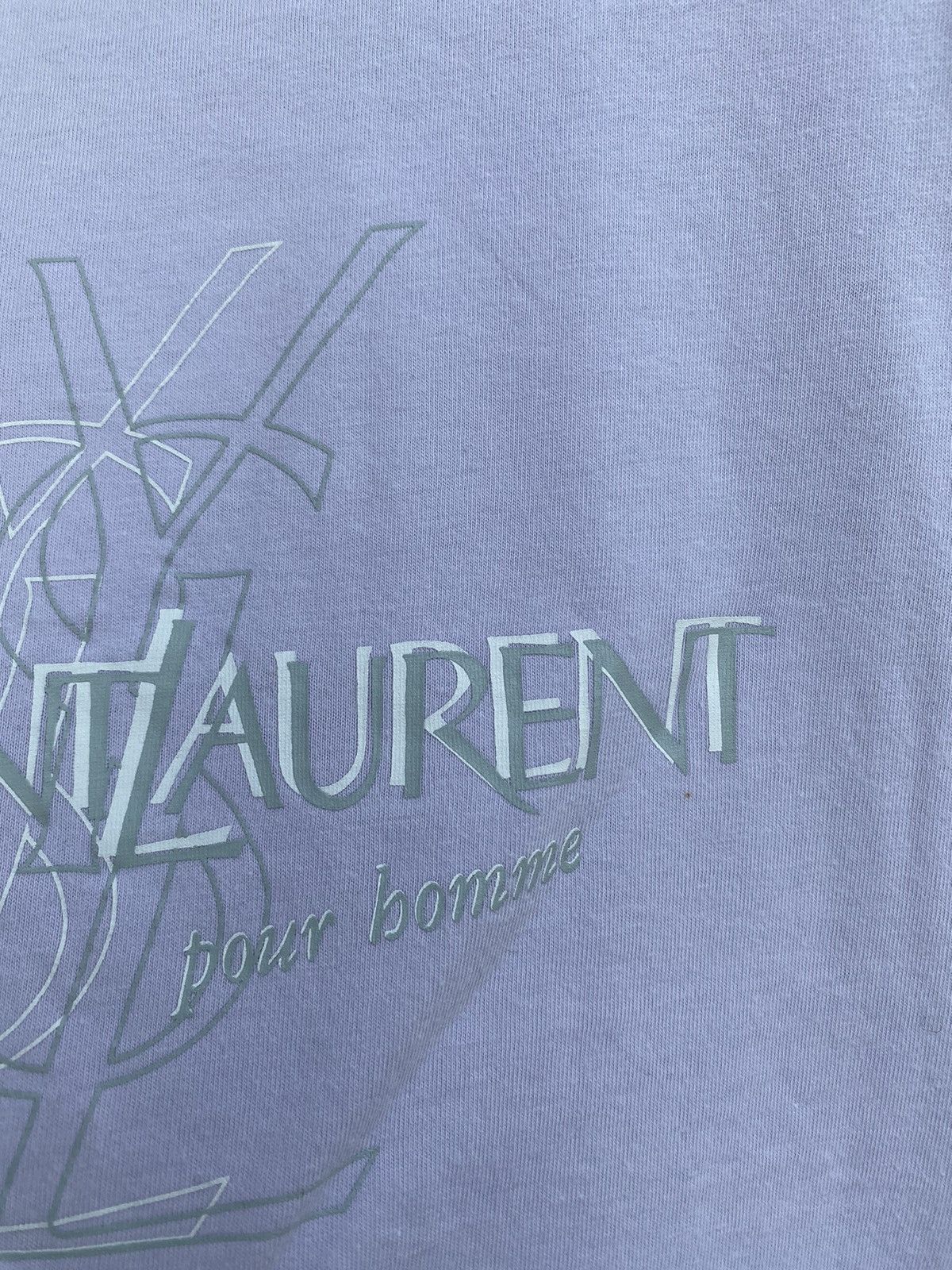 Yves Saint Laurent Lilac YSL T-Shirt Big Logo Double Layer YSL Shirt YSL Tee Size US L / EU 52-54 / 3 - 16 Thumbnail