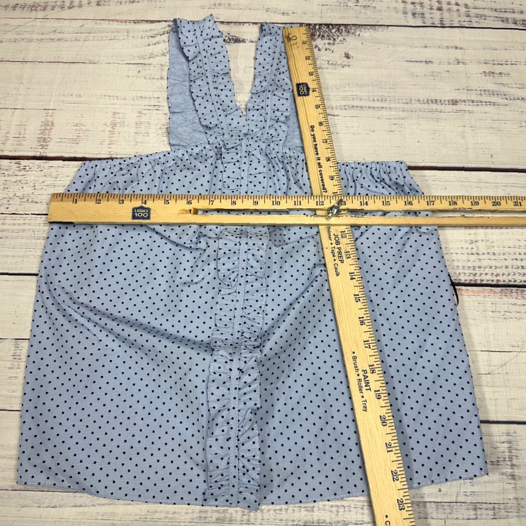 Vintage Waverly Grey Womens Tank Blue Polka Dot Sz S Cotton Pullover New Size S / US 4 / IT 40 - 2 Thumbnail