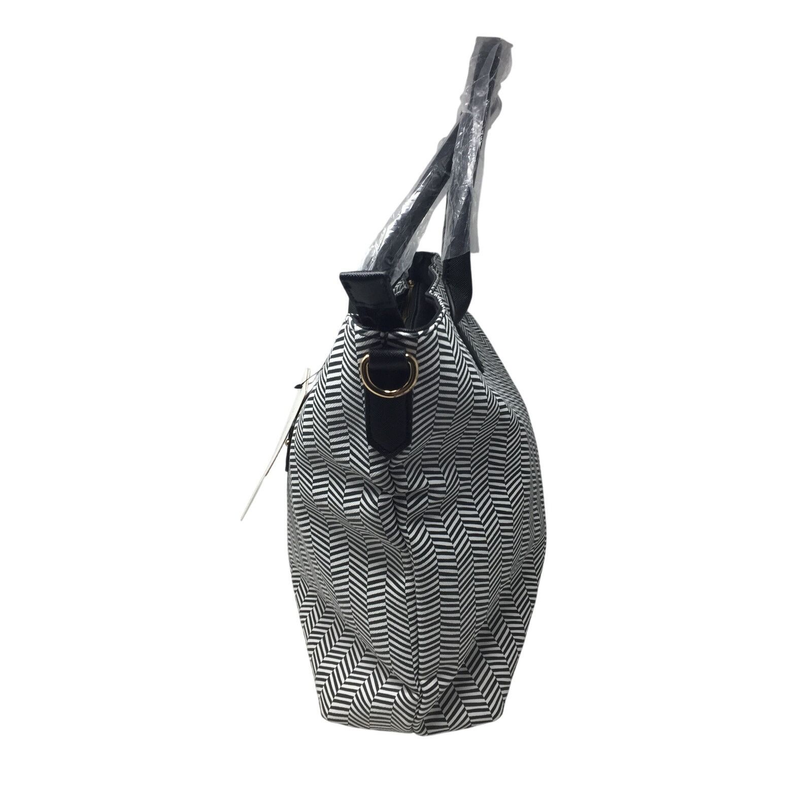 Other Trina Turk Optical Illusion Black & White Chevron 2 Way Tote Size ONE SIZE - 4 Thumbnail