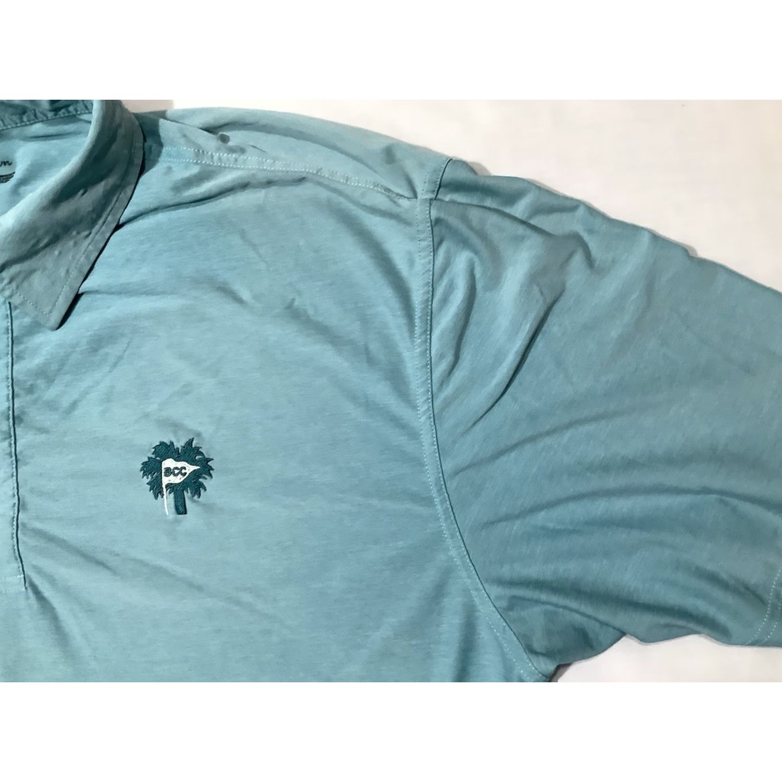 Vintage Straight Down Polo Shirt Mens Large Blue Heathered Short Sleeve Golf BCC Size US L / EU 52-54 / 3 - 4 Thumbnail