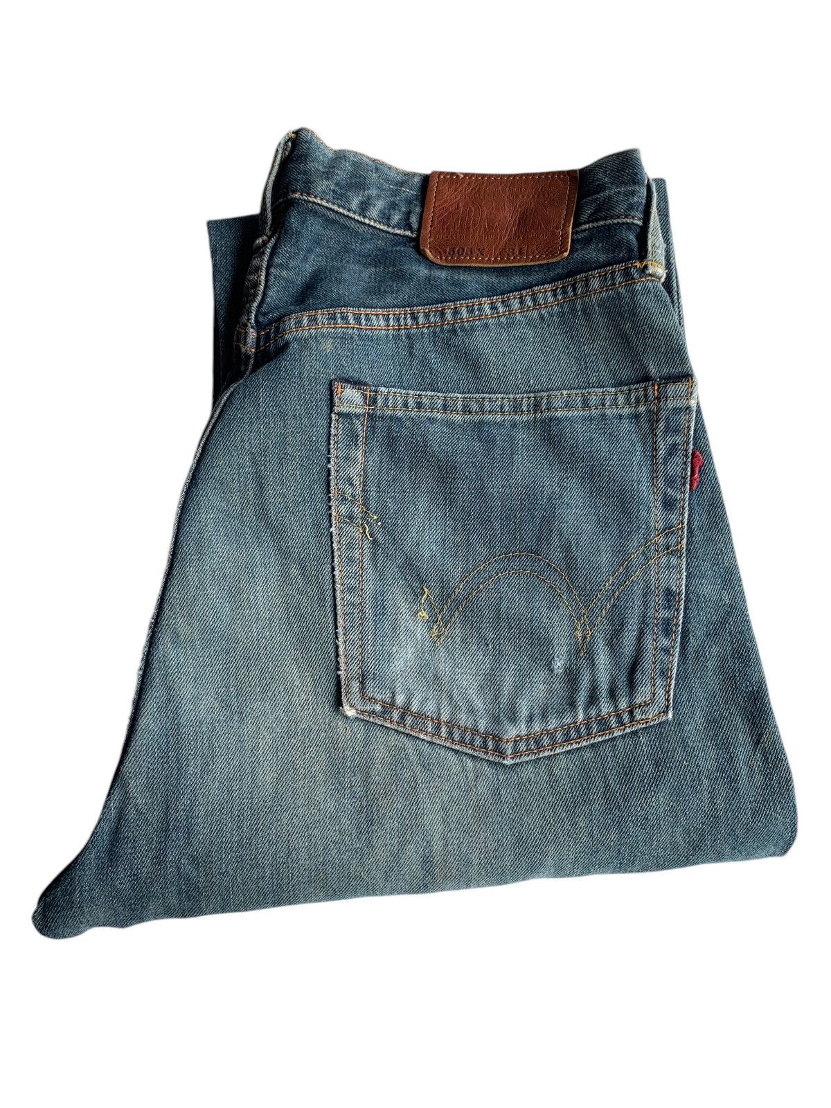 Edwin × Jean EDWIN 505X SELVEDGE DISTRESSED DENIM☠️ Size US 31 - 7 Thumbnail