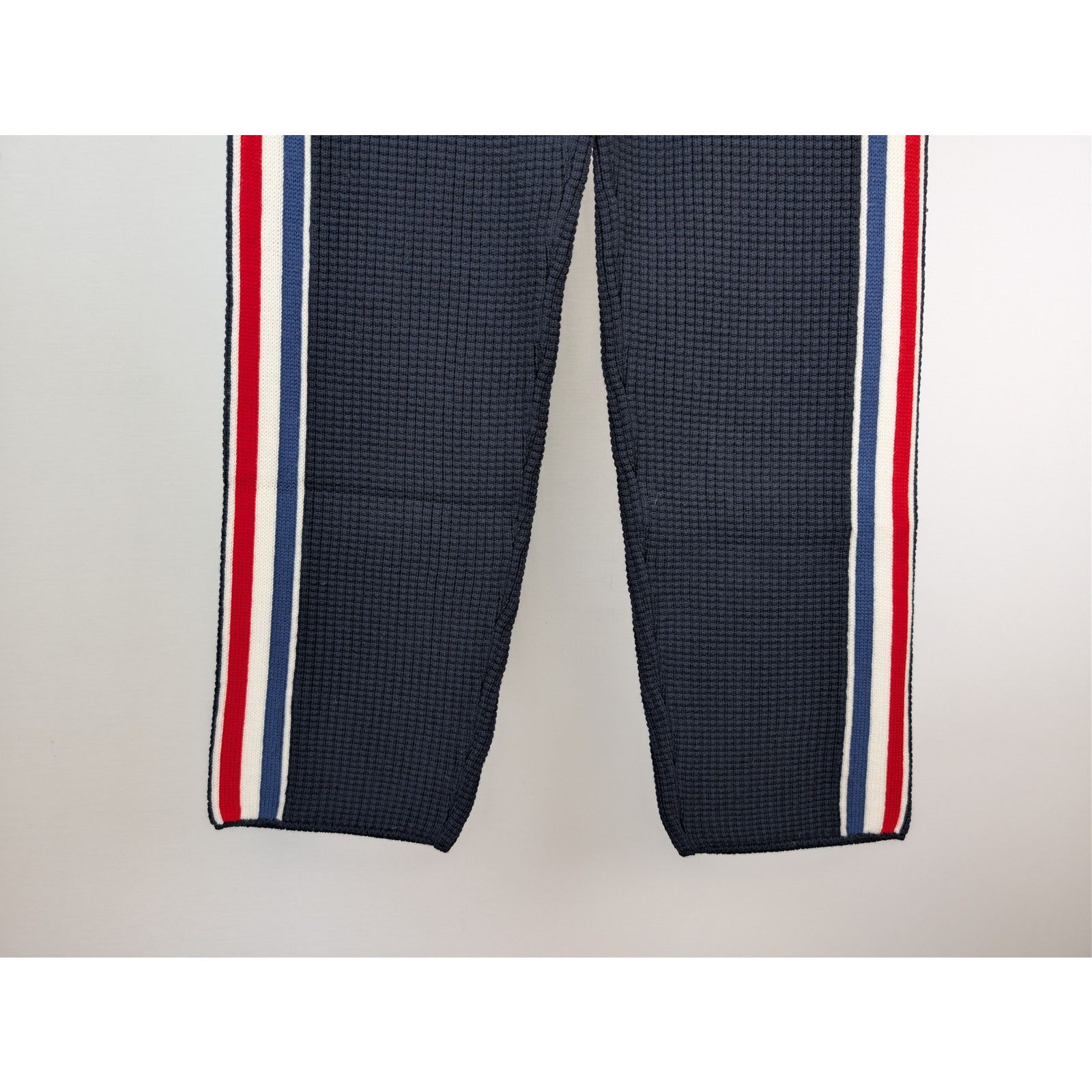 Moncler × Palm Angels o1rshd1 Knitwear Racing Track Pants in Navy Blue / White Size US 36 / EU 52 - 4 Thumbnail