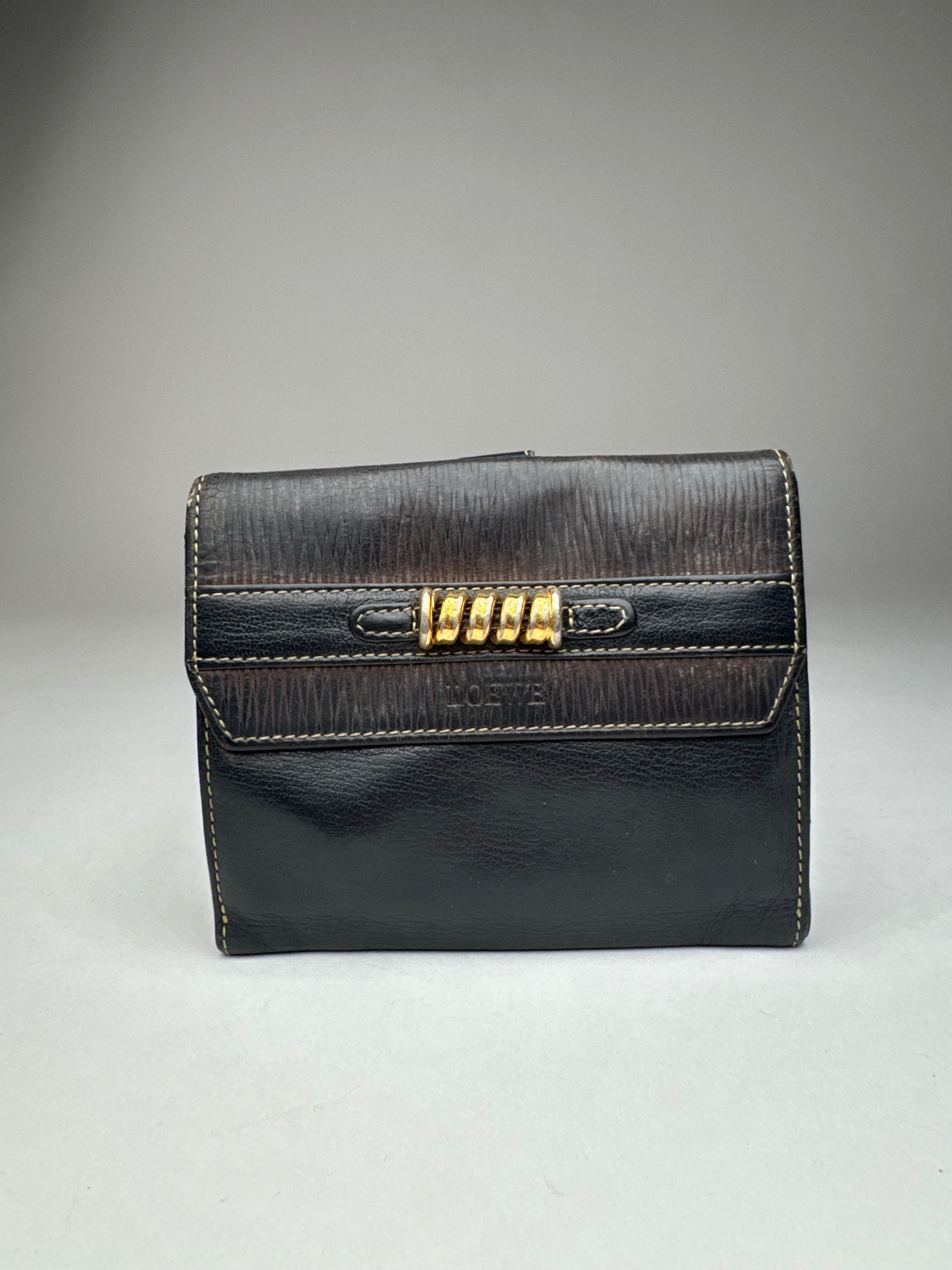 Loewe Vintage Madrid Leather Wallet Black Brown Size ONE SIZE - 1 Thumbnail
