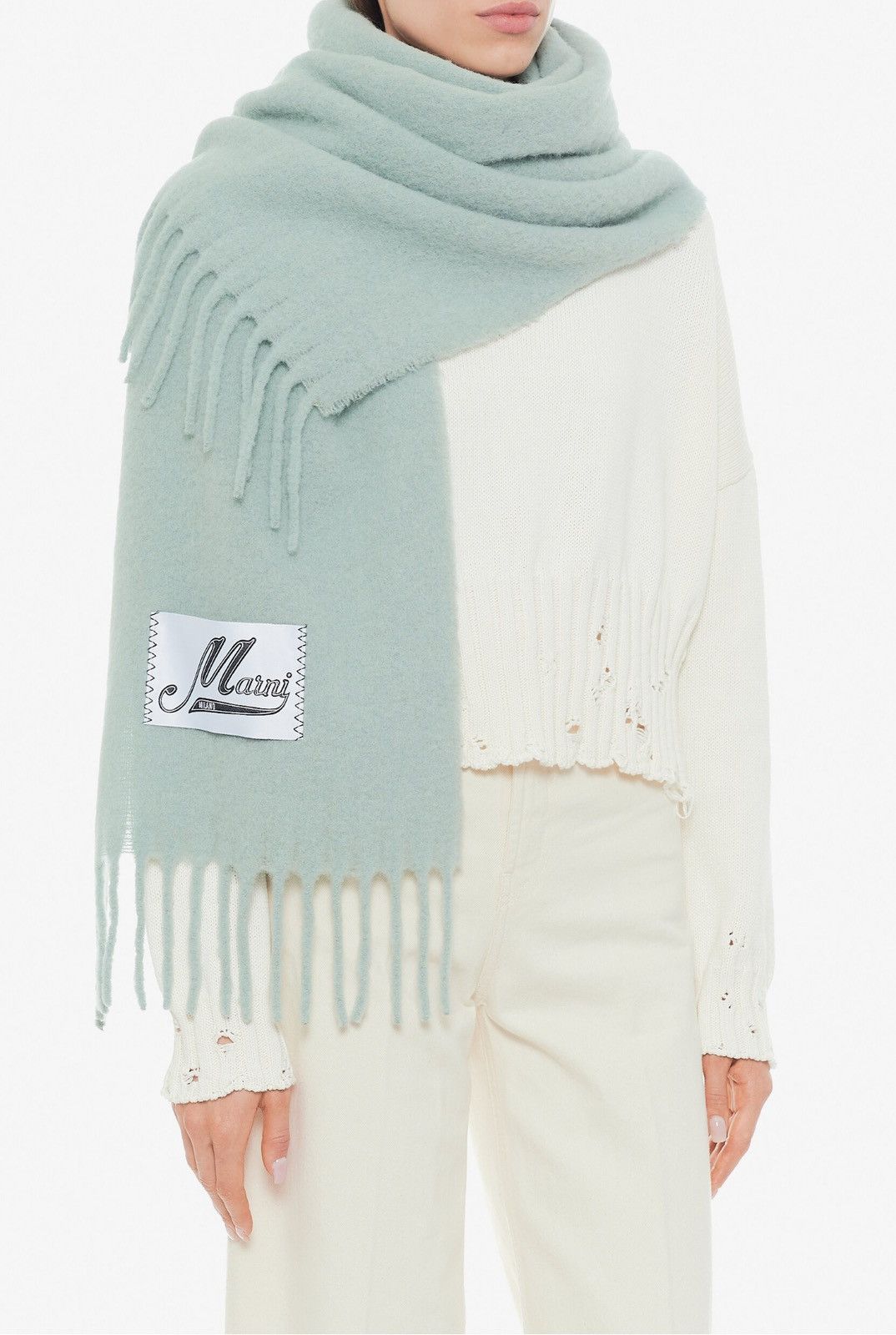 Marni Last Item Marni Logo Wool Iris Scarf Size ONE SIZE - 3 Thumbnail