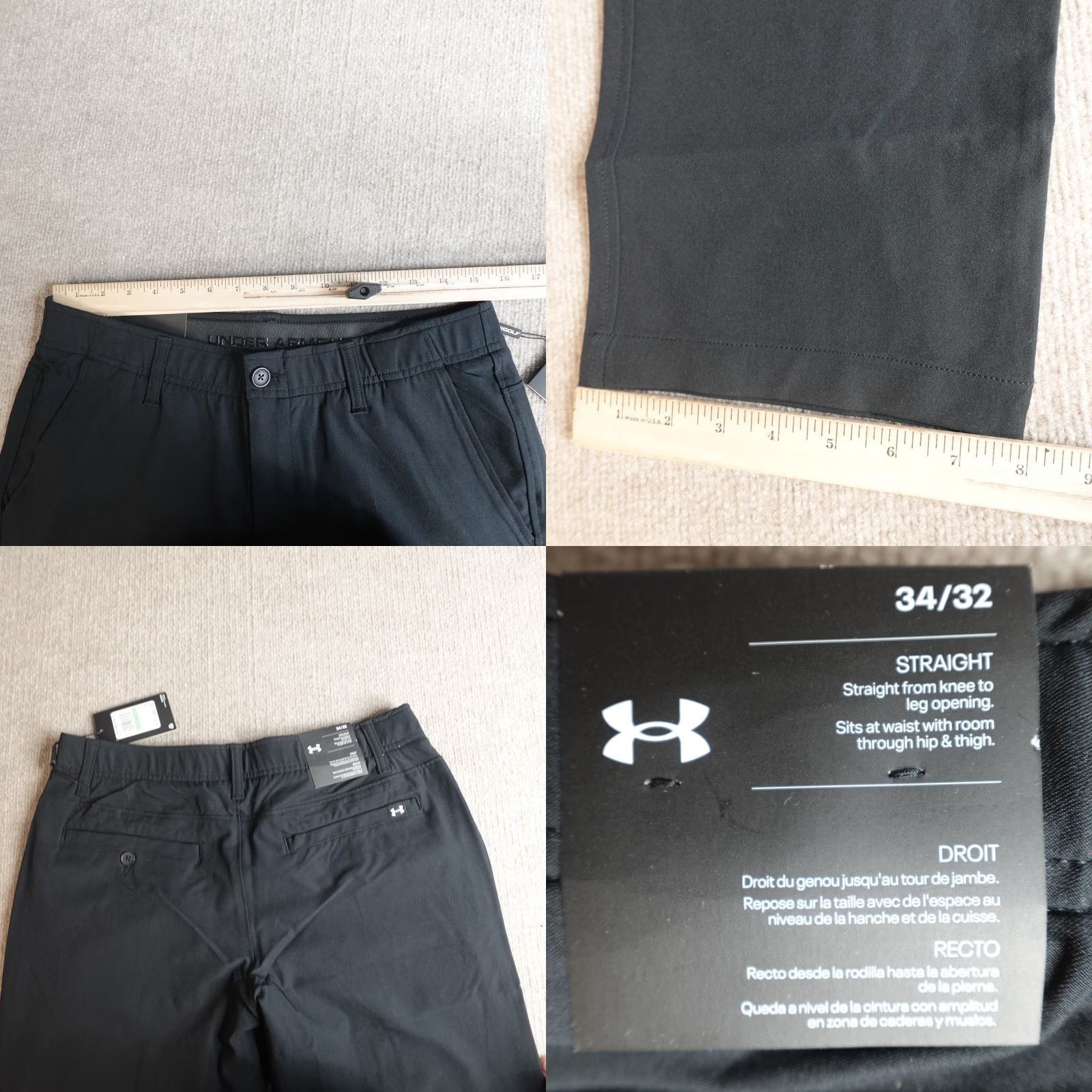 Under Armour Under Armour Pants 32 x 31 Black Solid Performance Golf Straight NEW Size US 32 / EU 48 - 8 Thumbnail