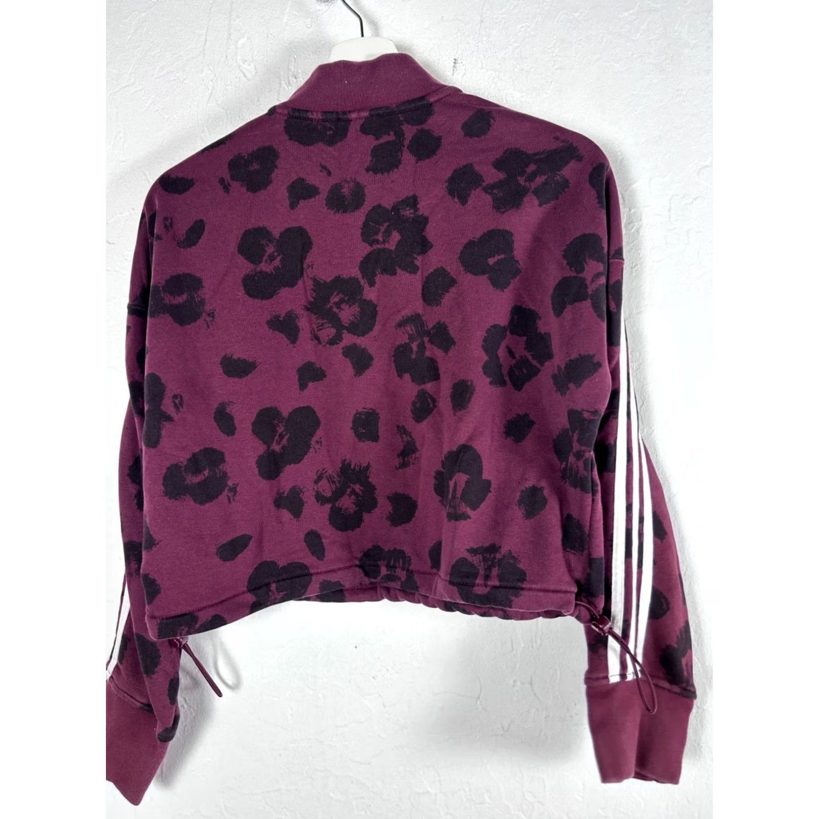 Adidas Adidas Originals Womens Bellista Allover Print Sweatshirt Pullover Small Burgundy Size S / US 4 / IT 40 - 2 Thumbnail