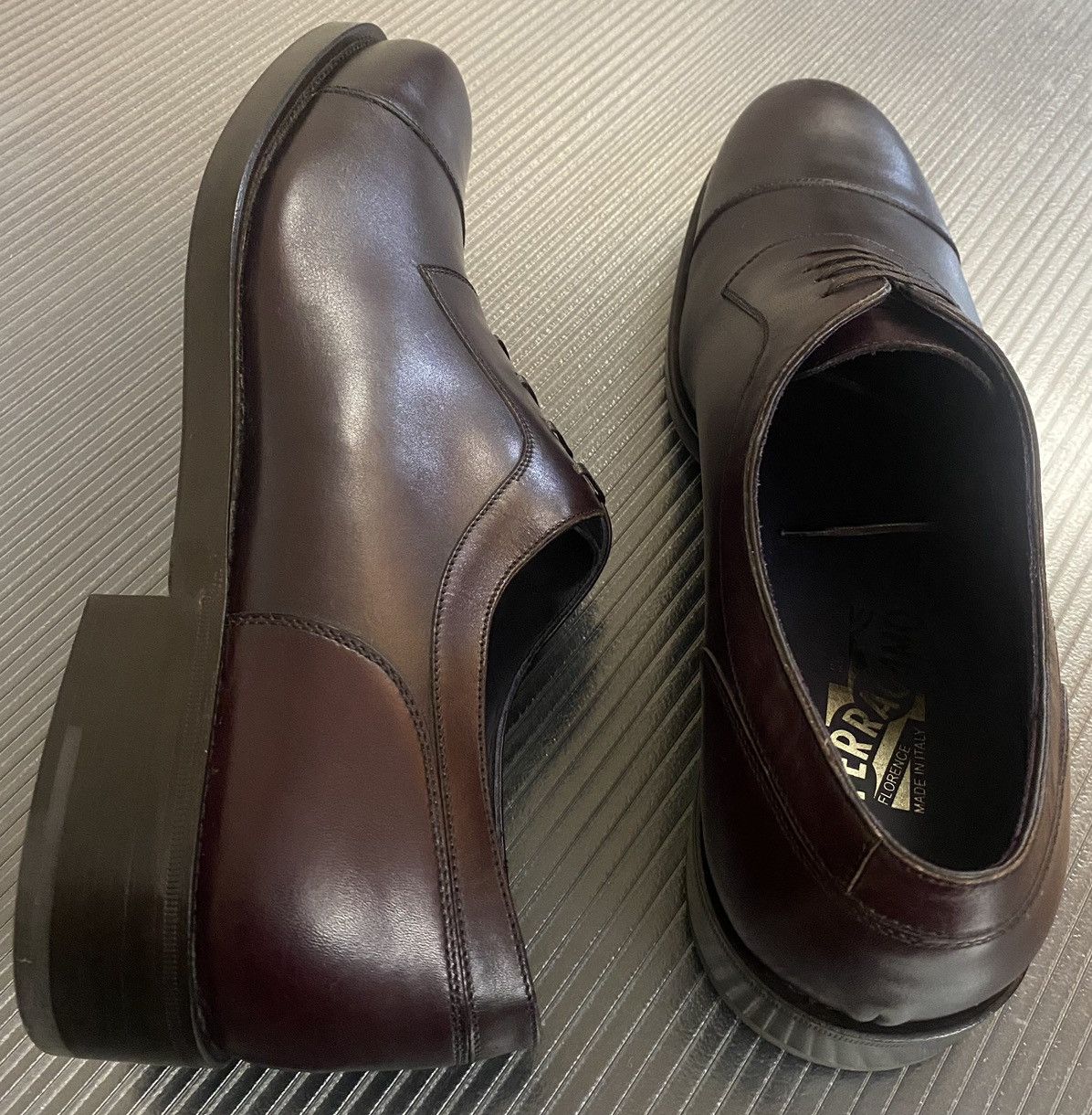 Salvatore Ferragamo Ferragamo 🇮🇹 berry Salviatino cap toe oxfords 12 D NEW Size US 12 / EU 45 - 7 Thumbnail