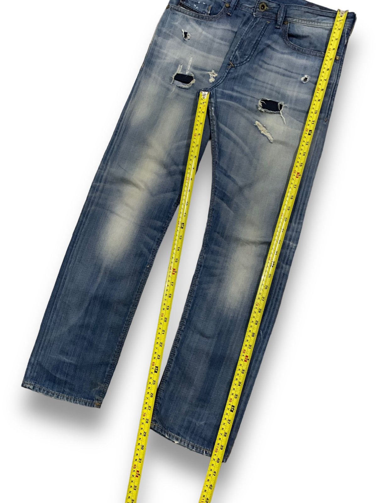 Diesel Diesel Blue Eyecons 2016/2Edition Blue Wash Distressed Jeans Size US 32 / EU 48 - 15 Thumbnail