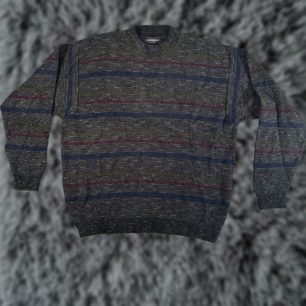 Vintage VINTAGE Alberto Danti Sweater XXL Men Pullover Crew Knit Striped Wool Blend Brown 80s 90s Hip Hop Retro Cosby Grandpa Big & Tall Fall Winter Size US XXL / EU 58 / 5 - 1 Thumbnail