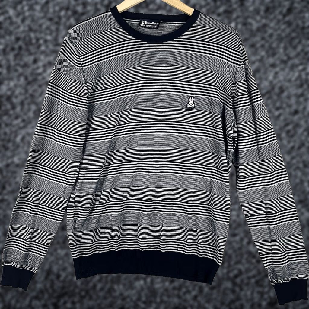 Psycho Bunny Psycho Bunny Sweater Mens M/L Crewneck Striped Multicolor Cotton Knit Pullover Size US M / EU 48-50 / 2 - 1 Thumbnail