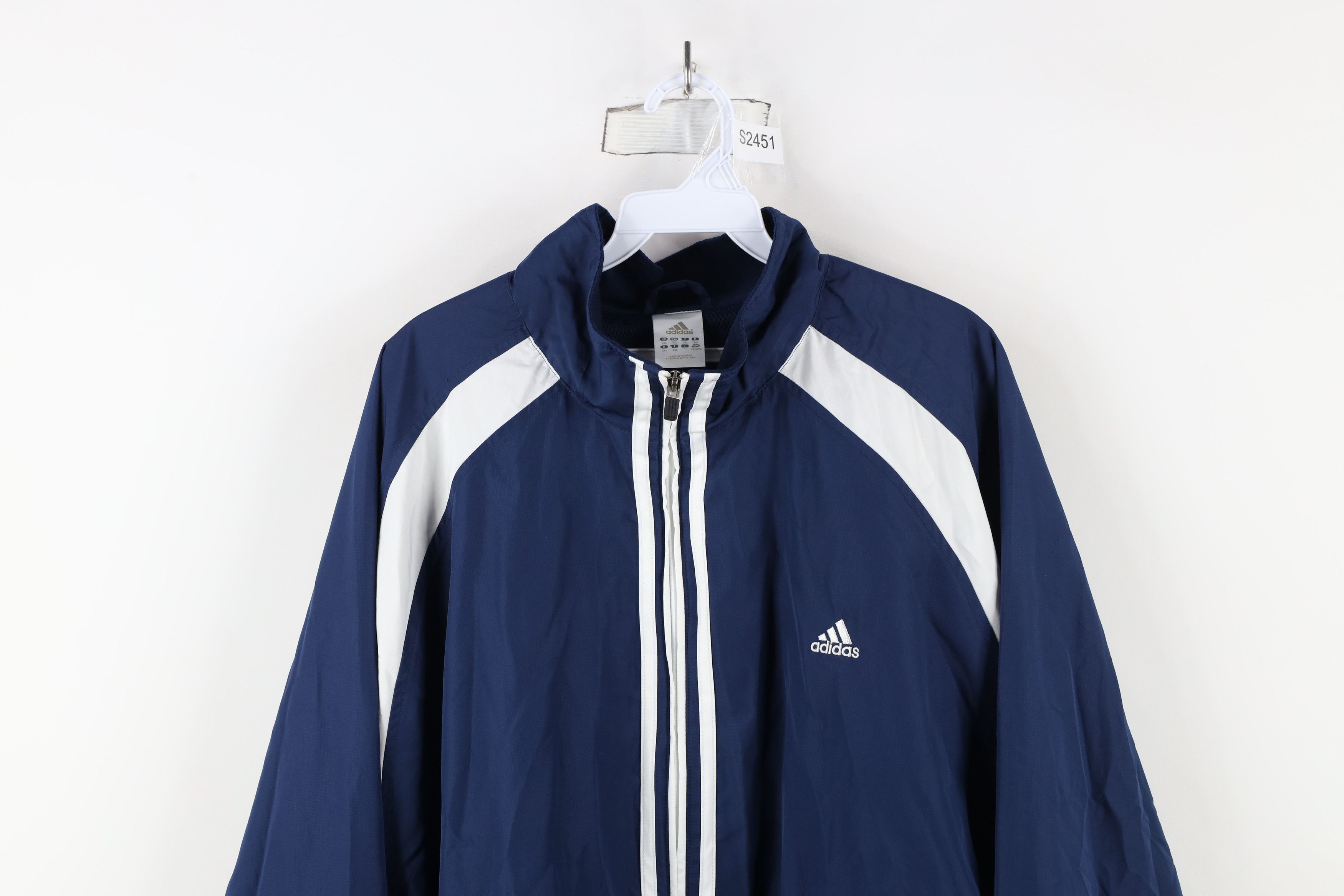 Adidas × Vintage Vintage Adidas Lined Full Zip Windbreaker Jacket Blue Size US XXL / EU 58 / 5 - 2 Thumbnail