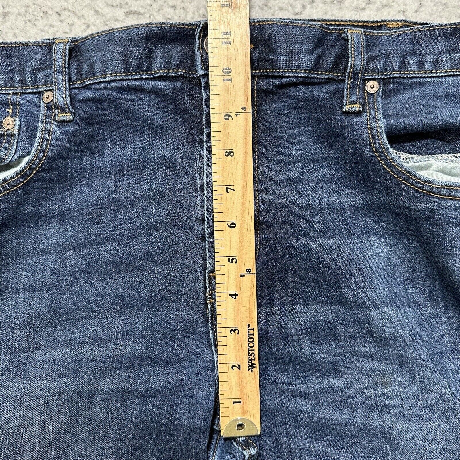 Old Navy Old Navy 40x29 Boot Cut Blue Denim Distressed Ripped Jeans Size 40" / US 18 - 12 Thumbnail