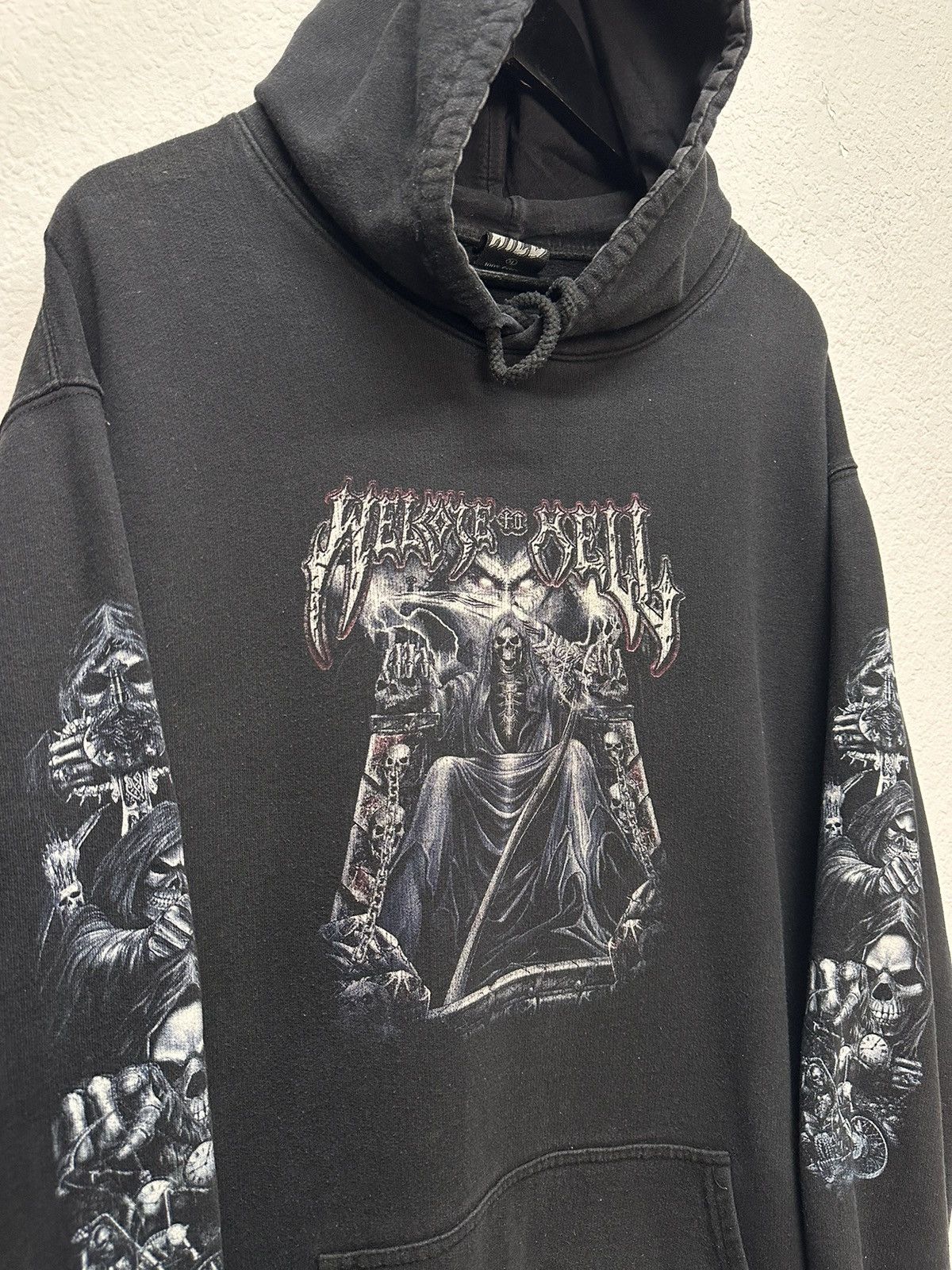 Band Tees Vintage Hoodie Welcome To Well Gothic Punk Wild 90s skull Size US XL / EU 56 / 4 - 6 Thumbnail