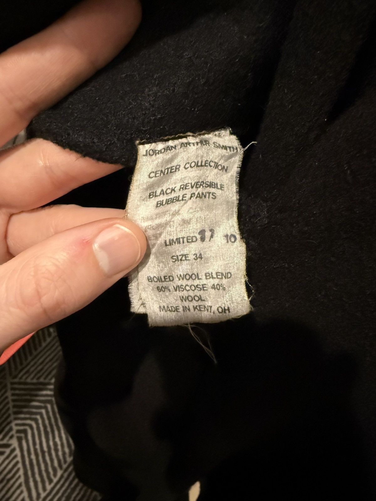 Jordan Arthur Smith Wool Black Reversible Bubble Pants Jordan Arthur Smith Size US 32 / EU 48 - 5 Thumbnail