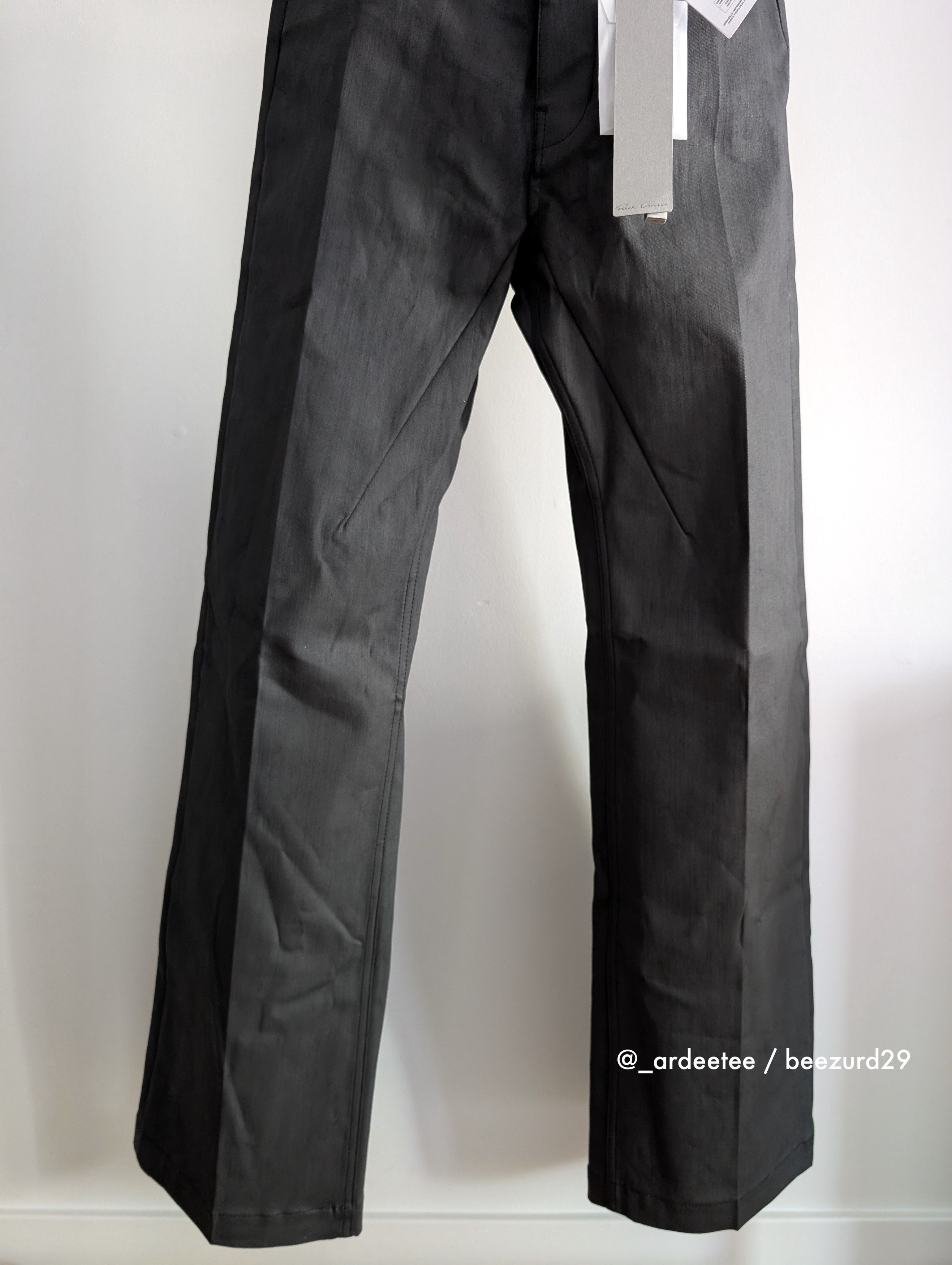 Rick Owens *NEW* GETH BLACK CHALK WIDE LEG JEANS FW24 29 Size US 29 - 5 Thumbnail